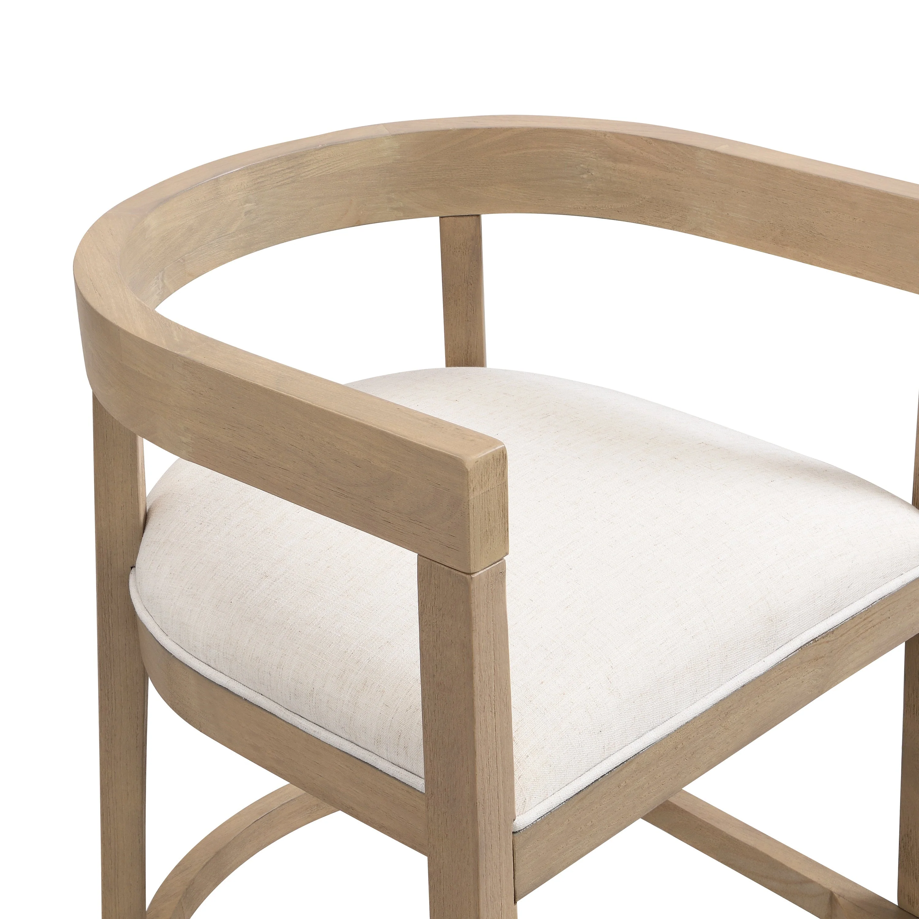 Modern Rubberwood Counter Stool Set of 2 with Upholstered Seats - Image 7