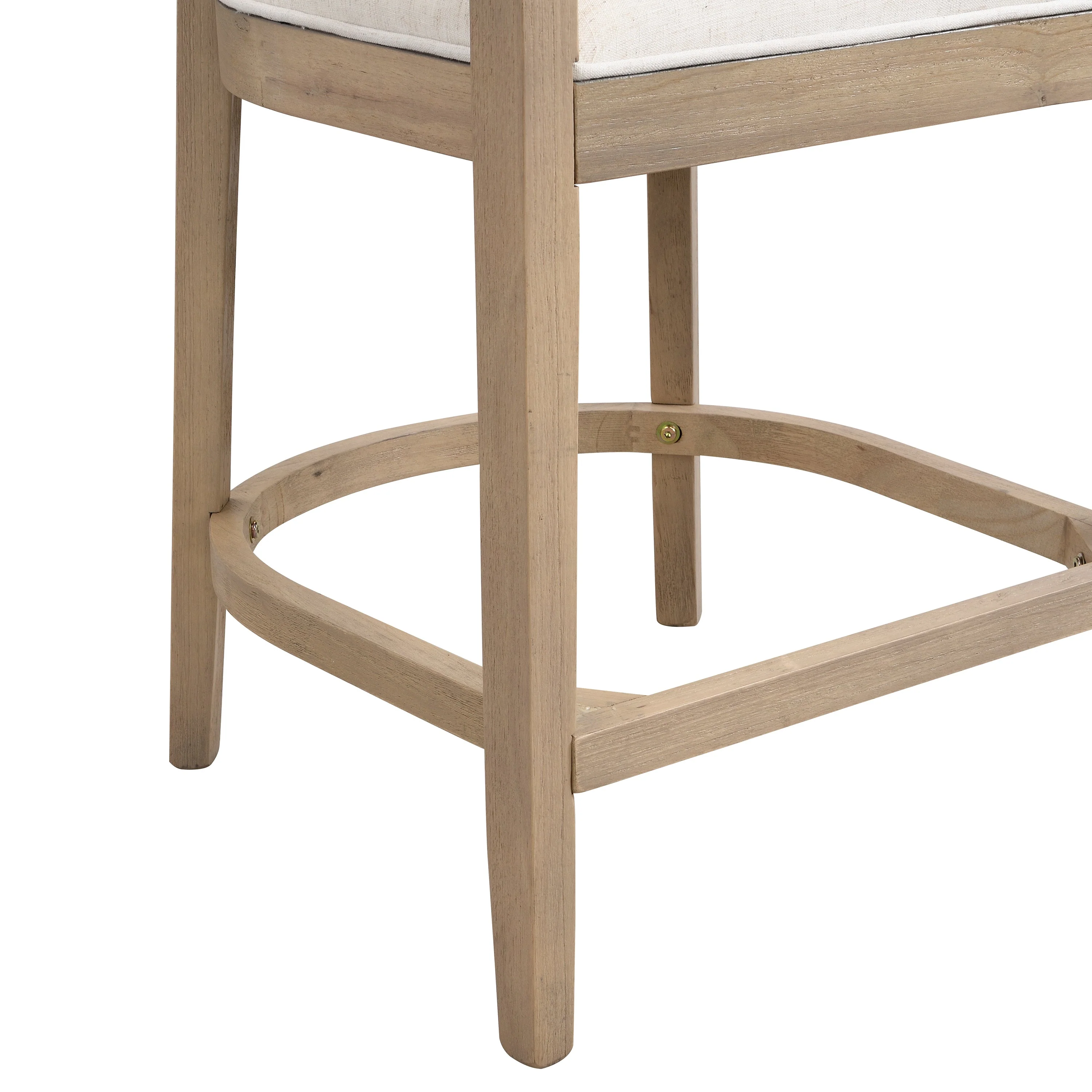 Modern Rubberwood Counter Stool Set of 2 with Upholstered Seats - Image 8