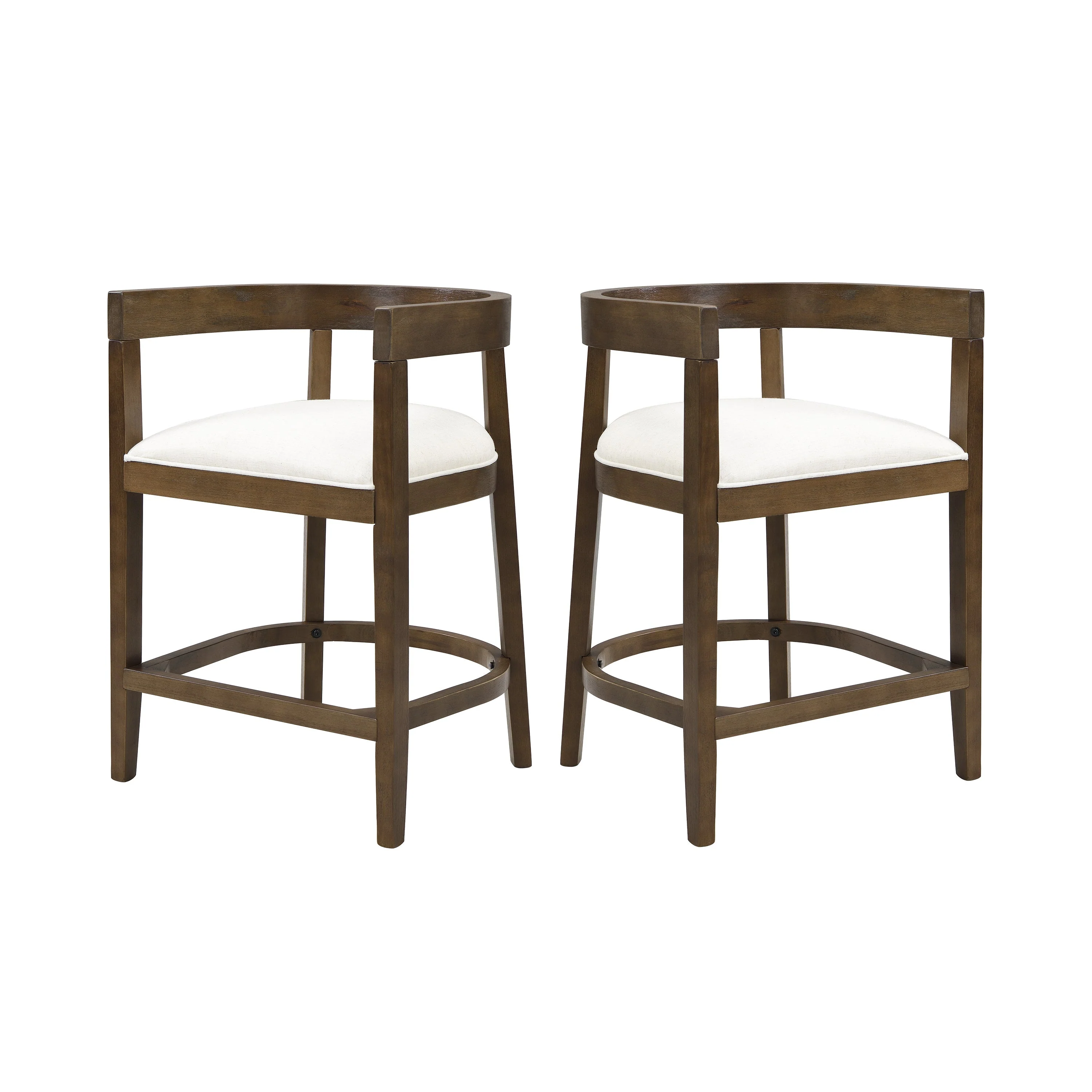 Modern Rubberwood Counter Stool Set with Upholstered Seats - Image 10