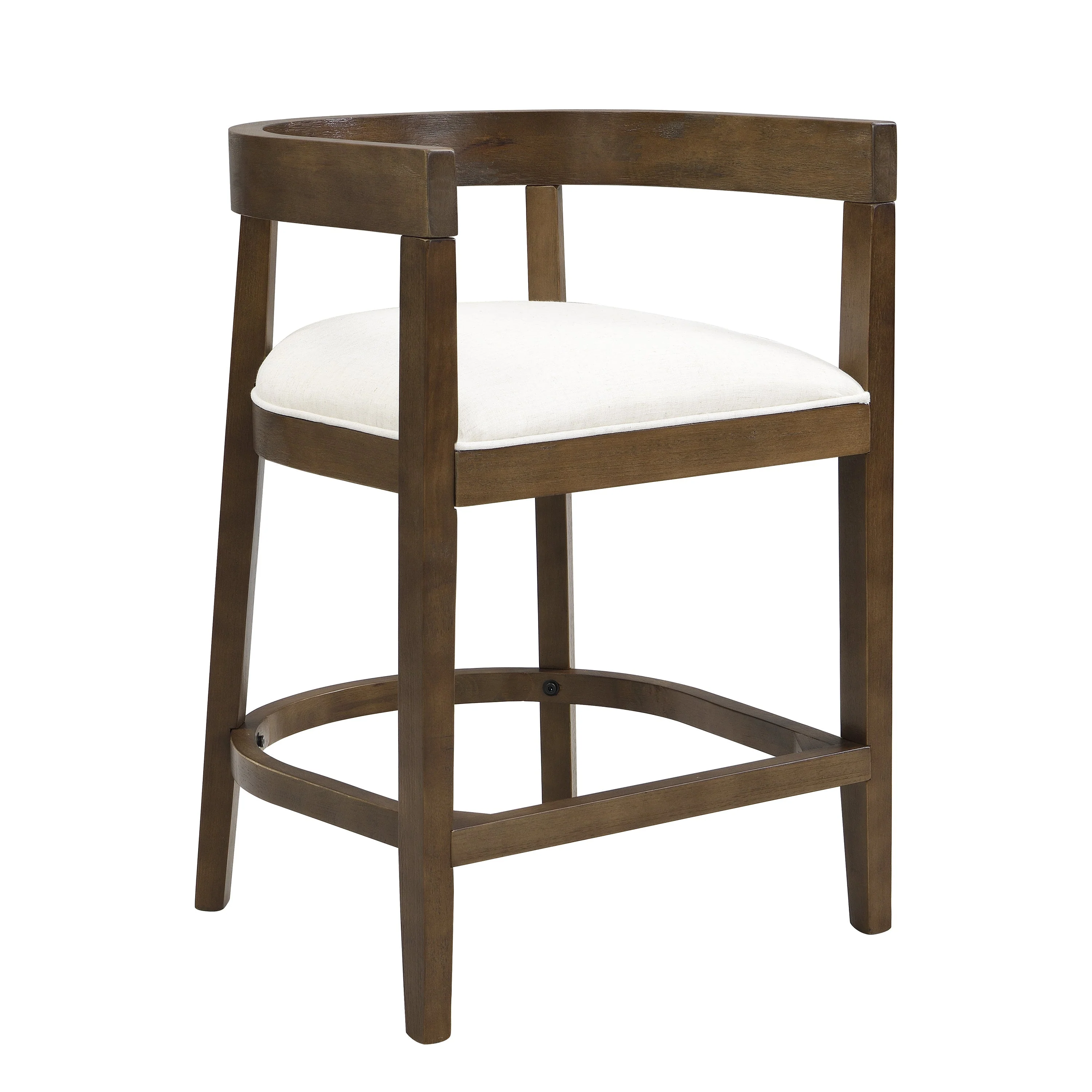 Modern Rubberwood Counter Stool Set with Upholstered Seats - Image 5