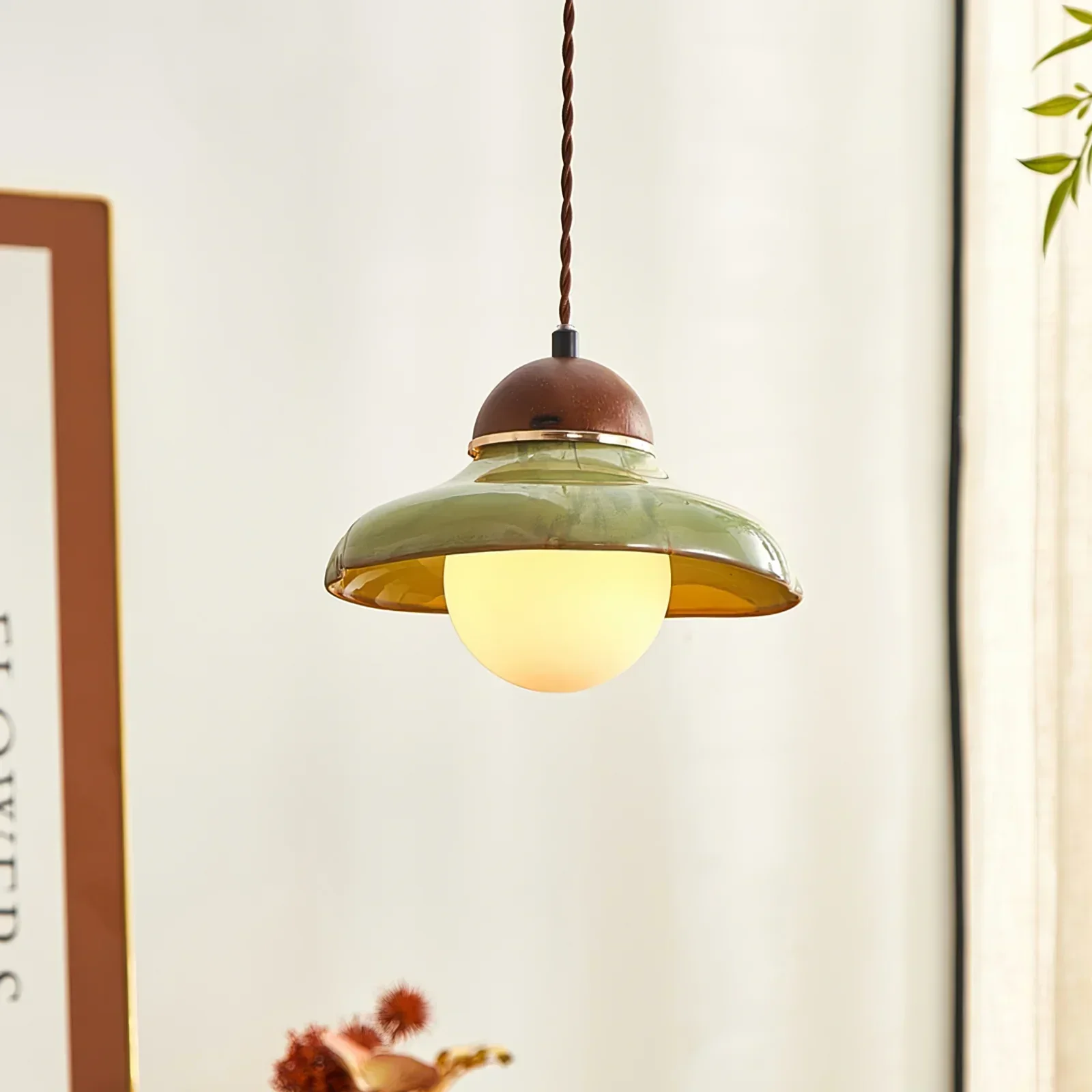 Modern Rustic Ceramic Dome Pendant Light - Image 2