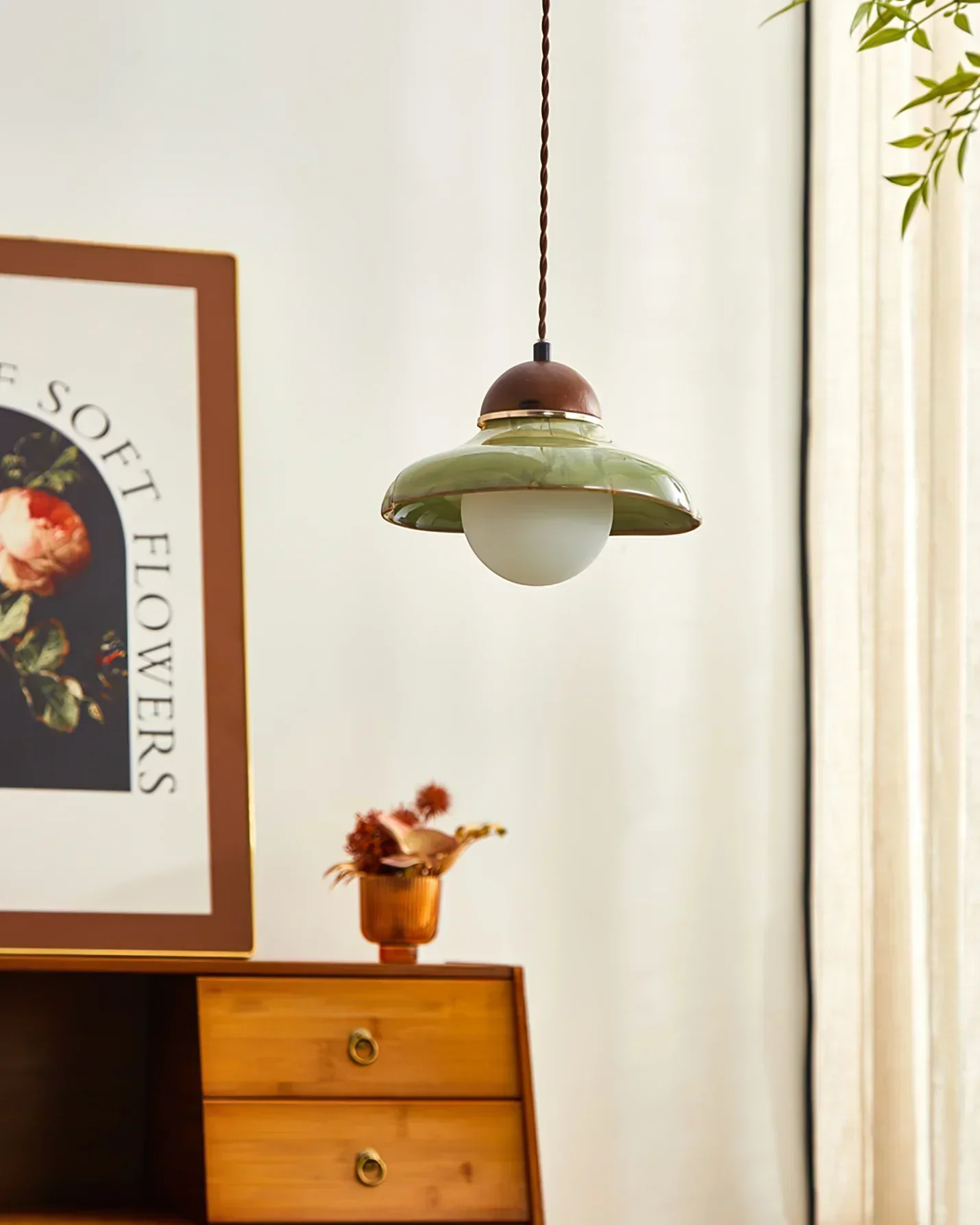 Modern Rustic Ceramic Dome Pendant Light - Image 3