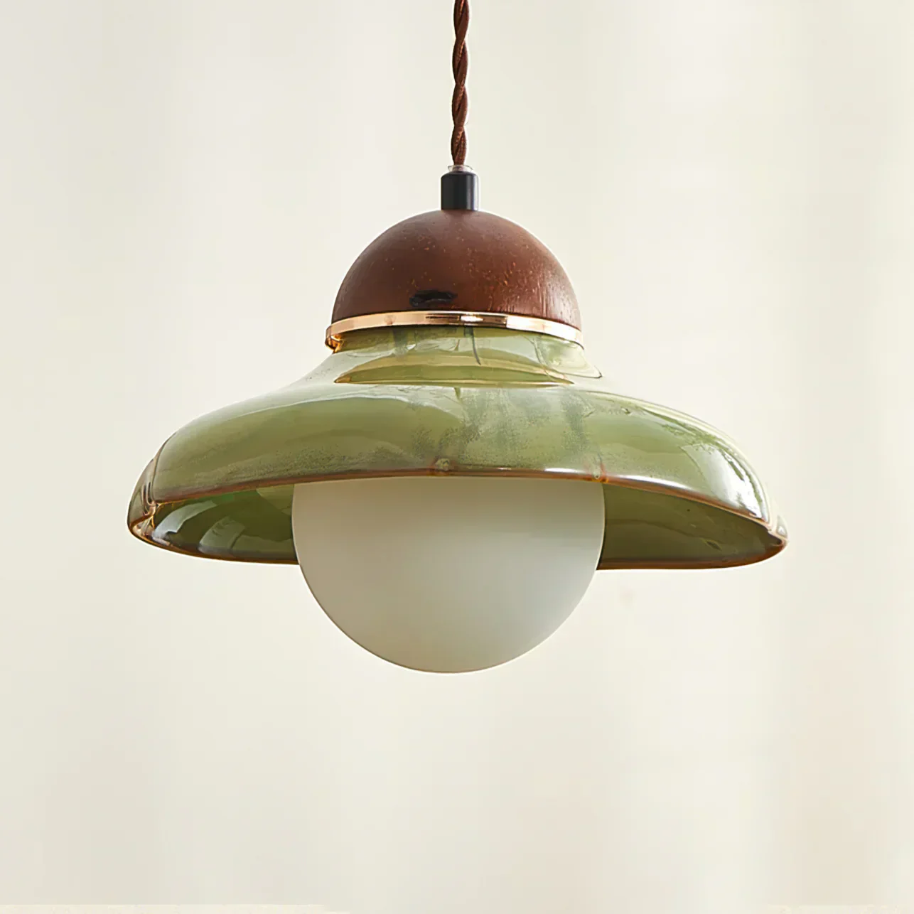 Modern Rustic Ceramic Dome Pendant Light - Image 5