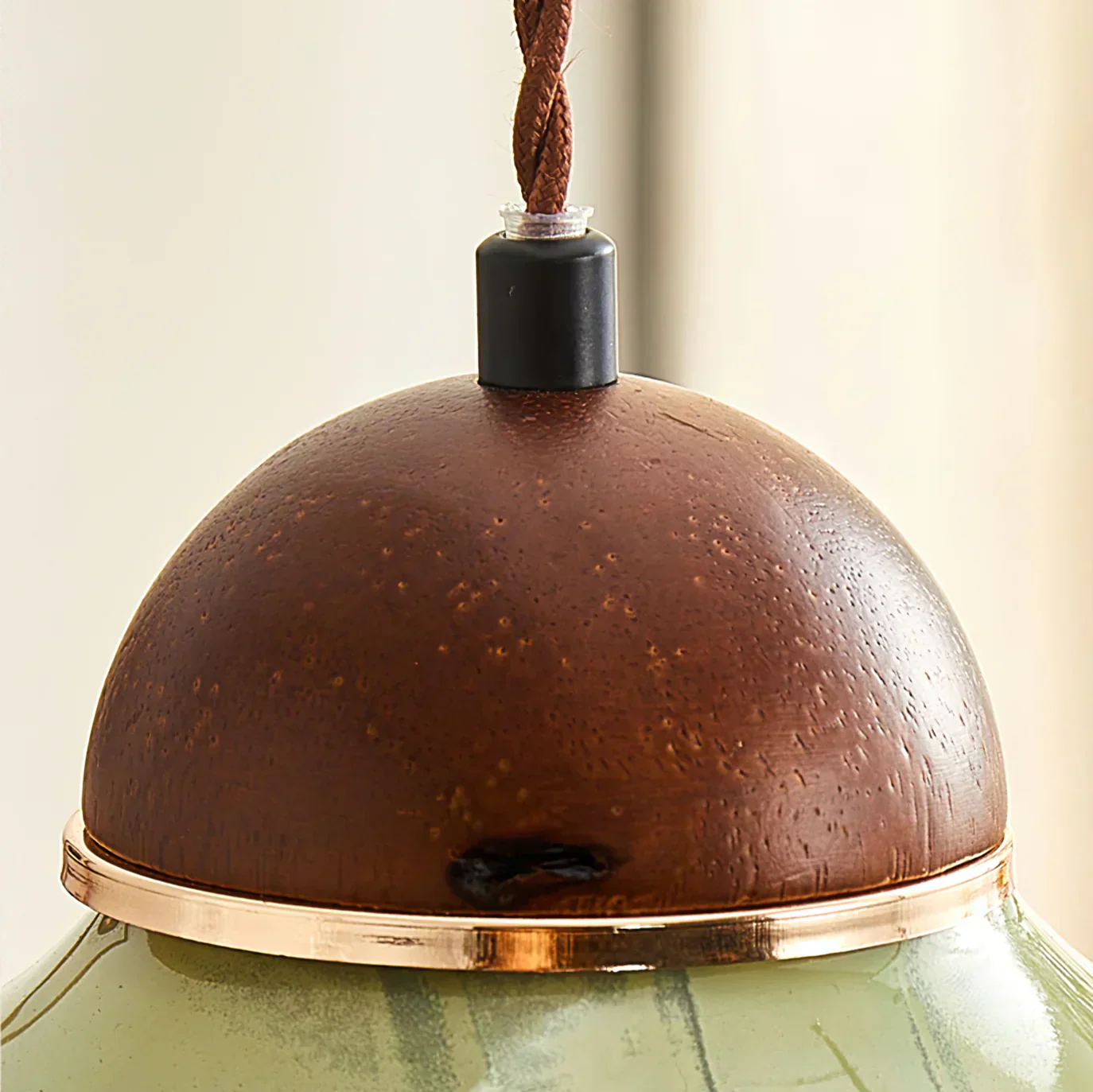 Modern Rustic Ceramic Dome Pendant Light - Image 6