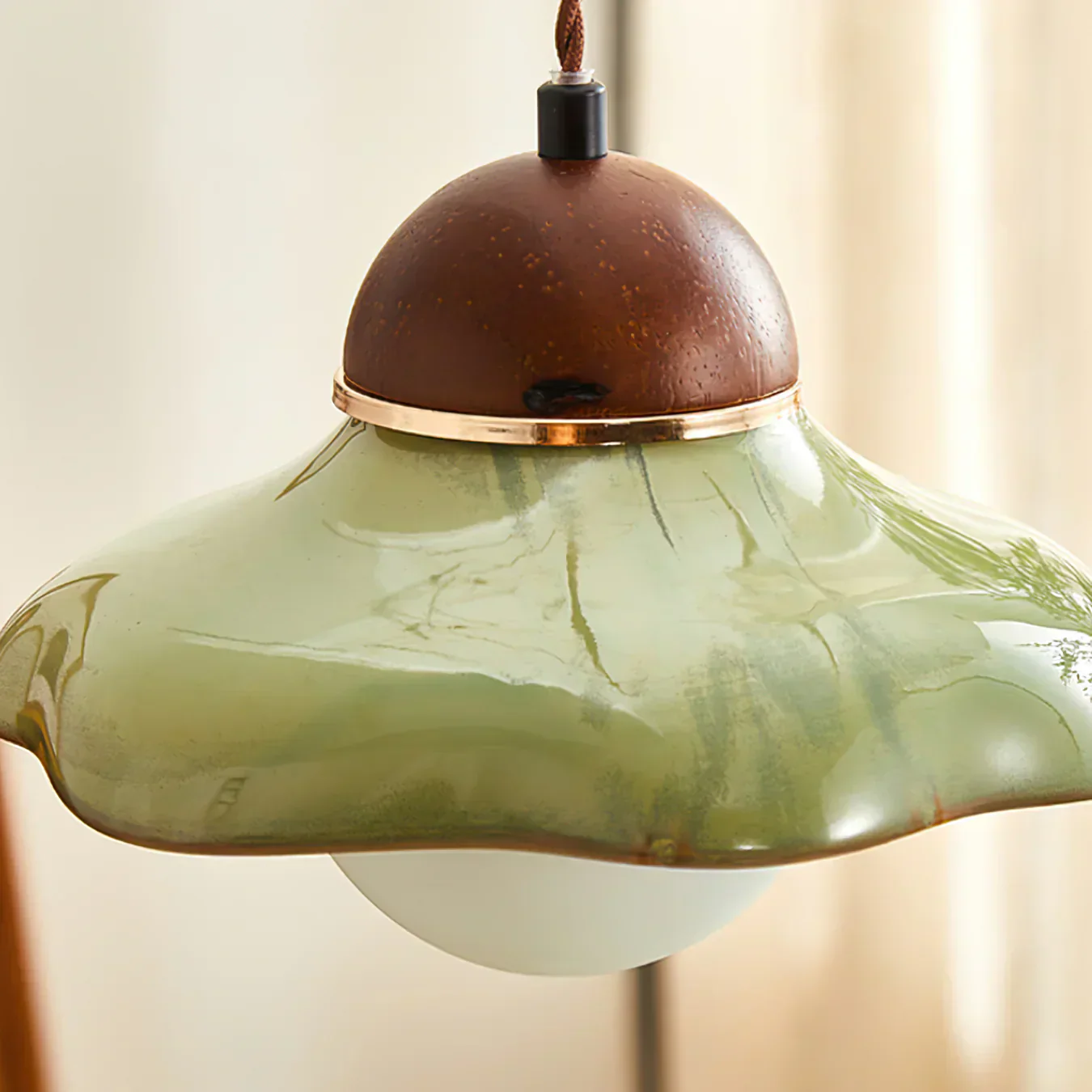 Modern Rustic Ceramic Dome Pendant Light - Image 7