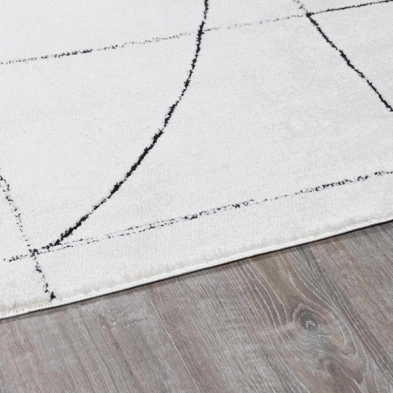 Modern Scandi High Pile Black/Ivory Architect V Area Rug - Image 11