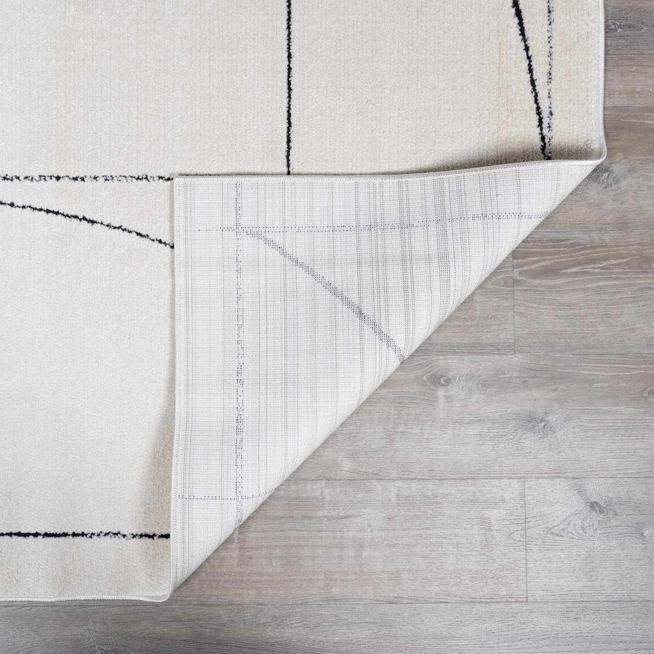 Modern Scandi High Pile Black/Ivory Architect V Area Rug - Image 5