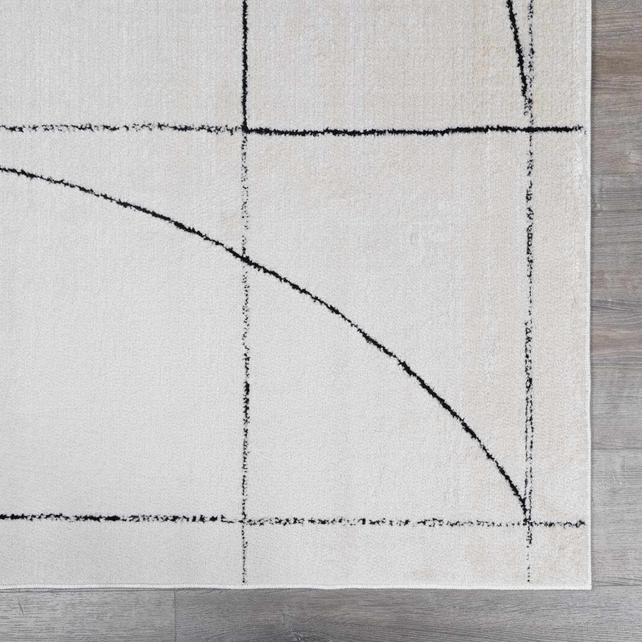 Modern Scandi High Pile Black/Ivory Architect V Area Rug - Image 7