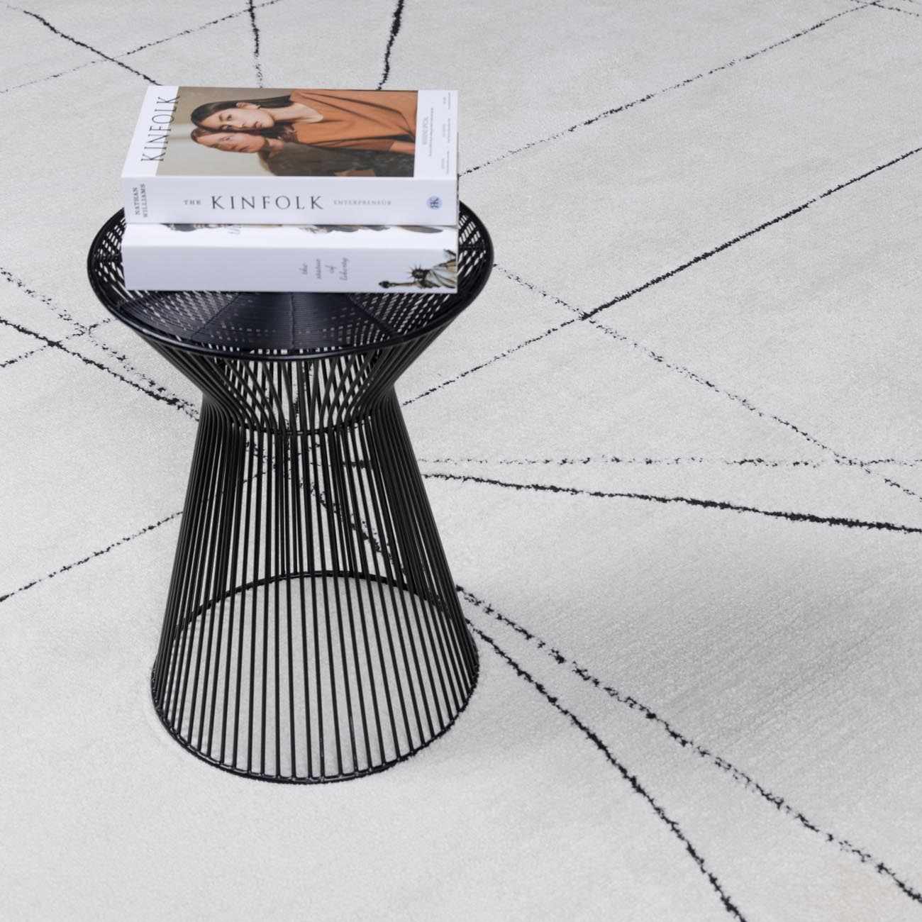 Modern Scandi High Pile Black/Ivory Architect V Area Rug - Image 9