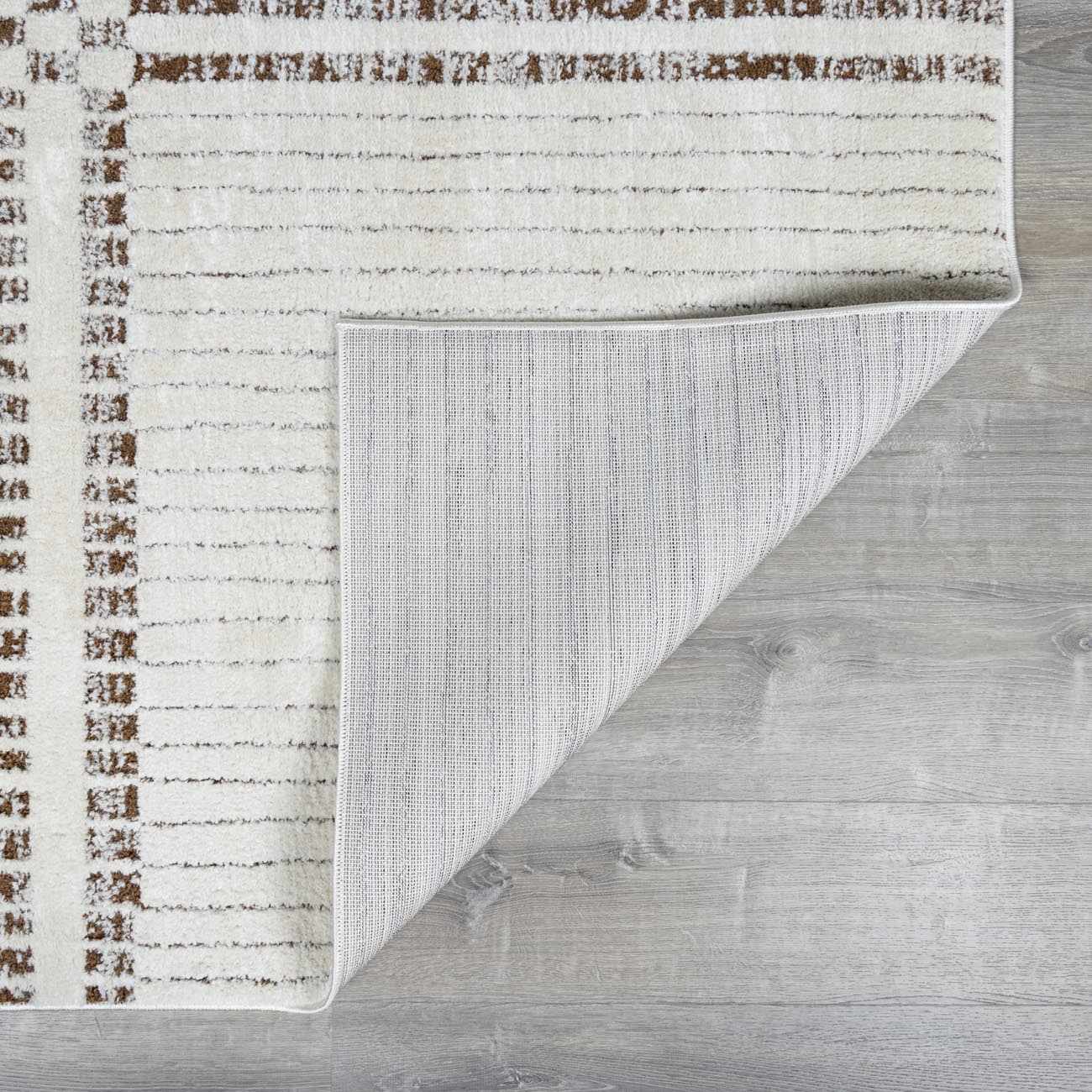 Modern Scandi High Pile Dark Brown/Ivory Architect IV Area Rug - Image 5