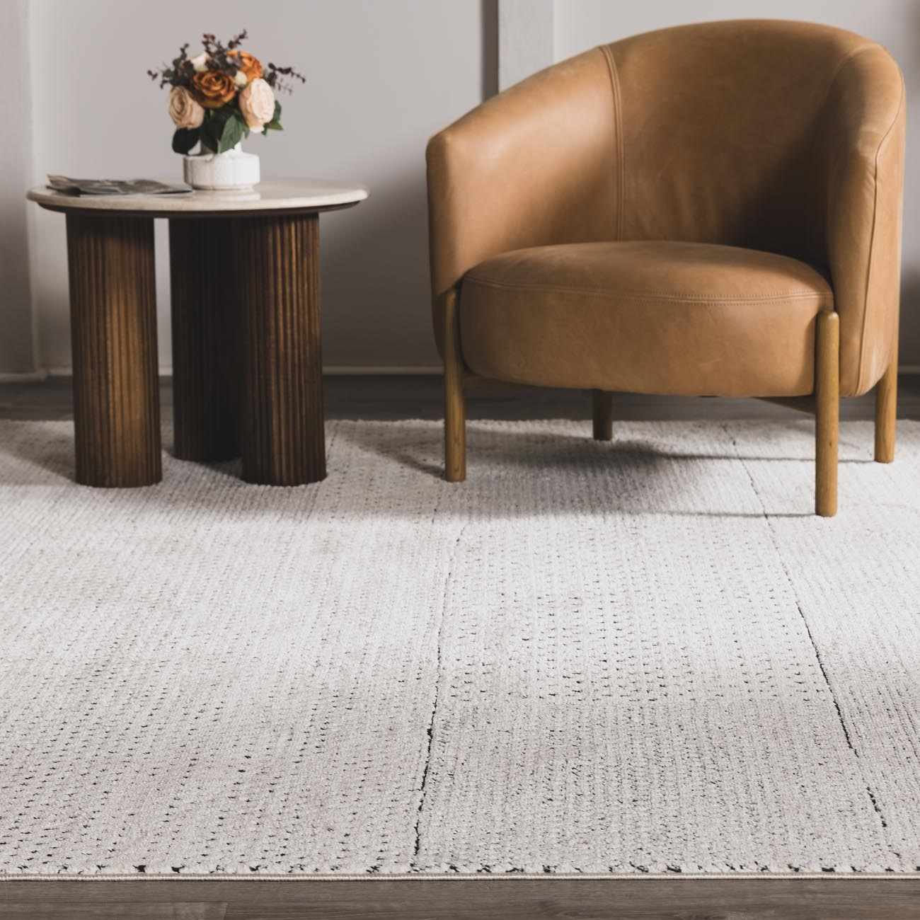 Modern Scandi High Pile Ivory Architect III Area Rug - Image 3