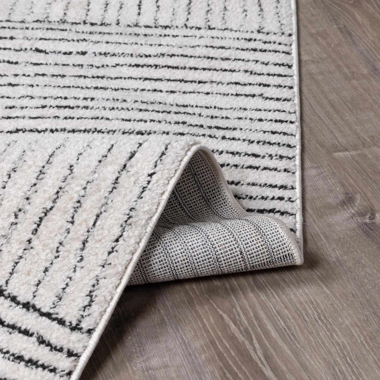 Modern Scandi High Pile Ivory/Black Architect I Area Rug - Image 6