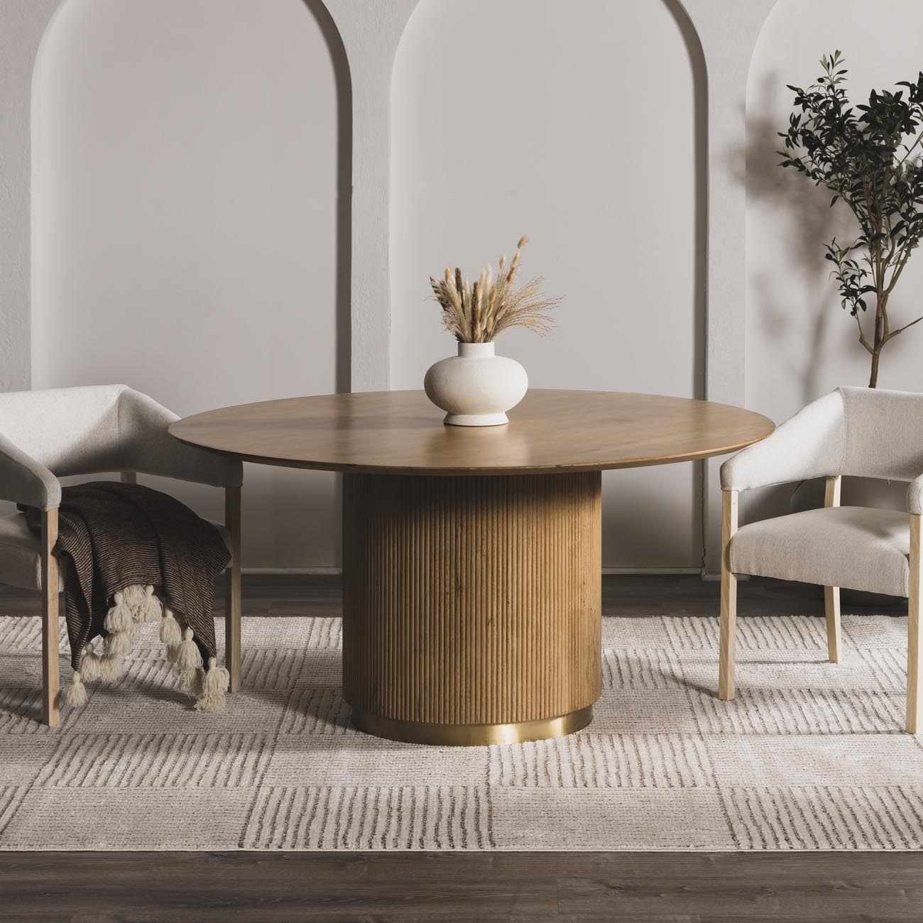 Modern Scandi High Pile Ivory/Dark Brown Architect II Area Rug - Image 2