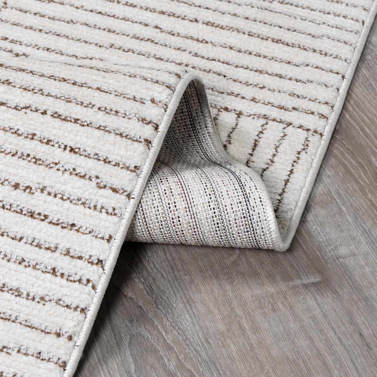 Modern Scandi High Pile Ivory/Dark Brown Architect II Area Rug - Image 6