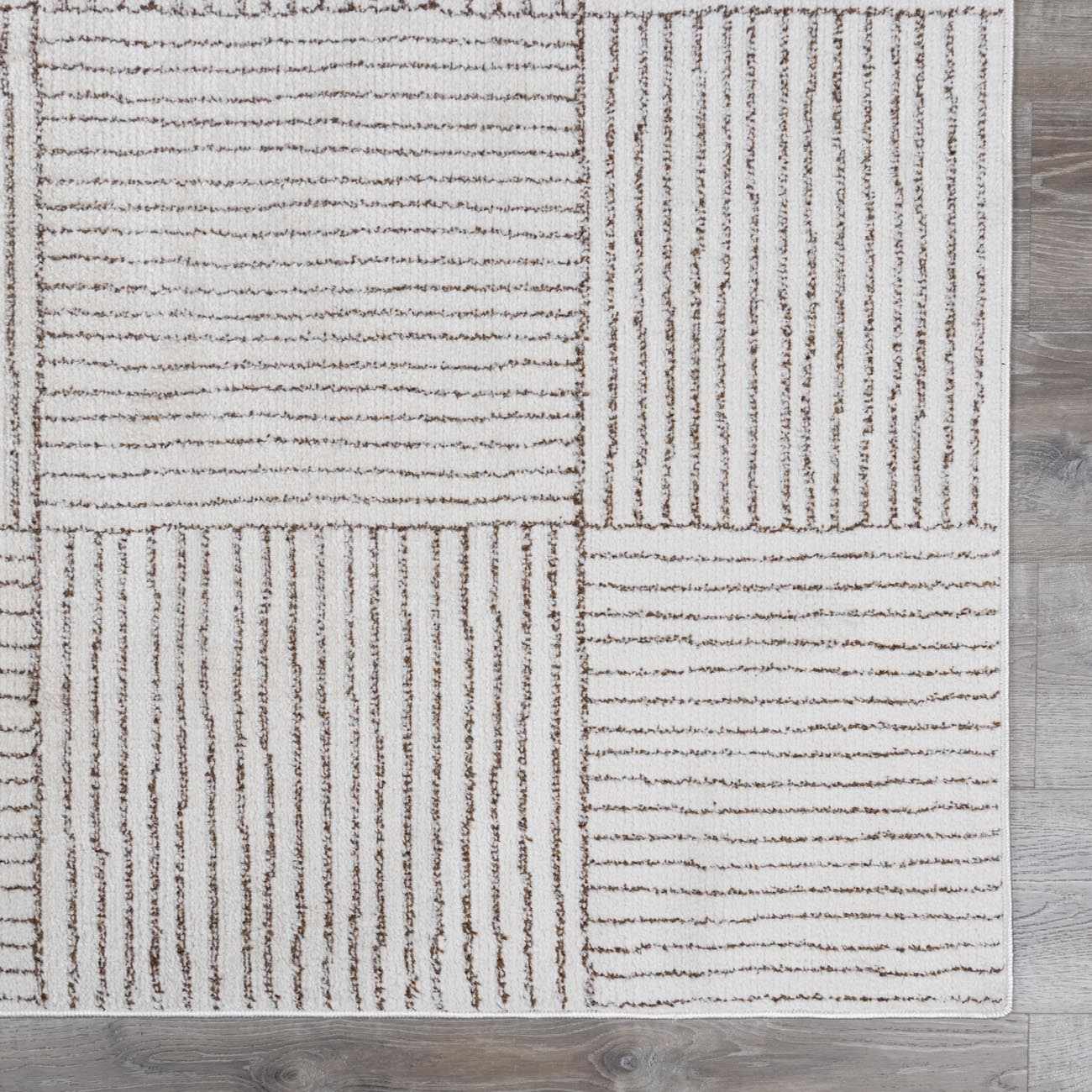 Modern Scandi High Pile Ivory/Dark Brown Architect II Area Rug - Image 7