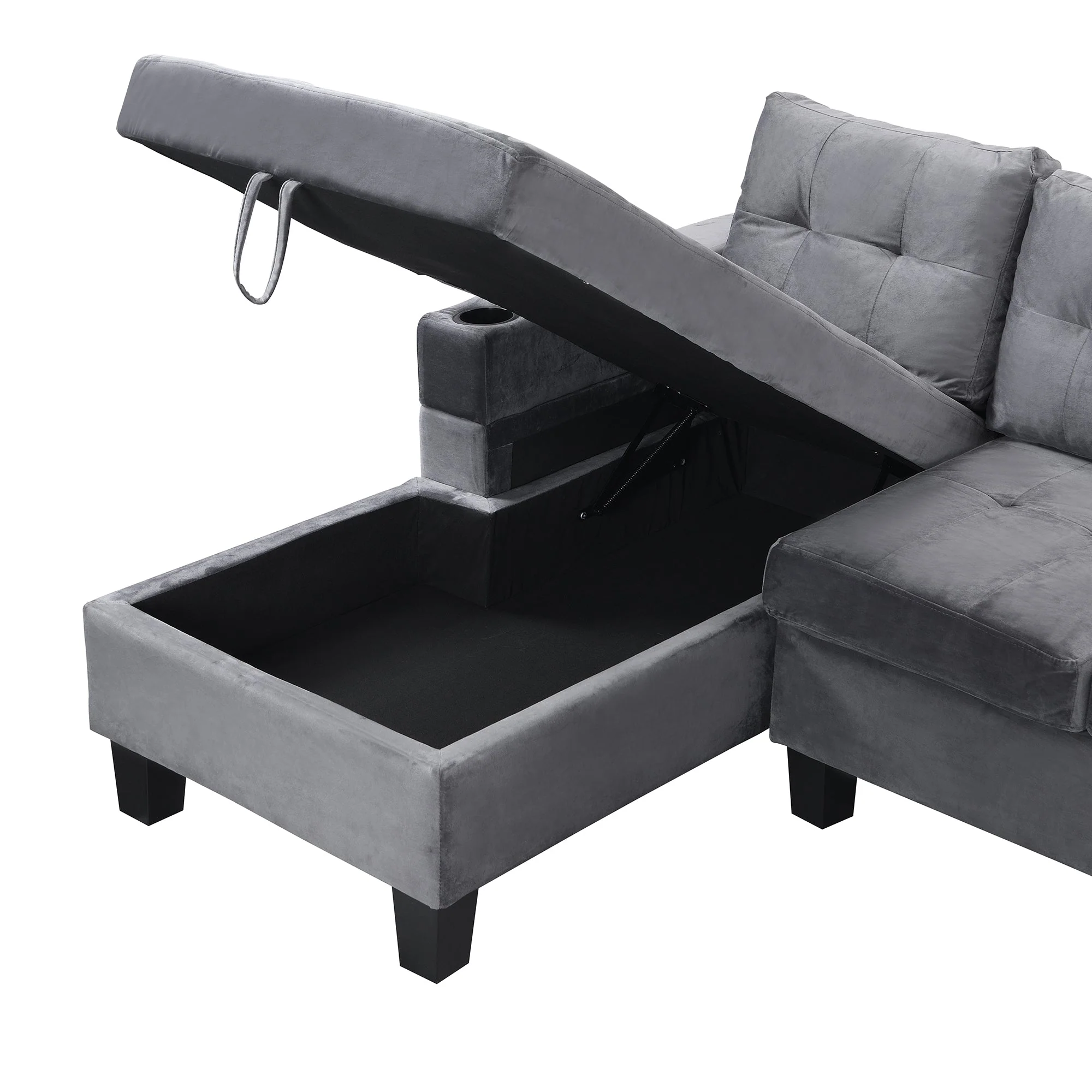 Modern Sectional Sofa Set with L Shape Chaise Lounge - Image 14