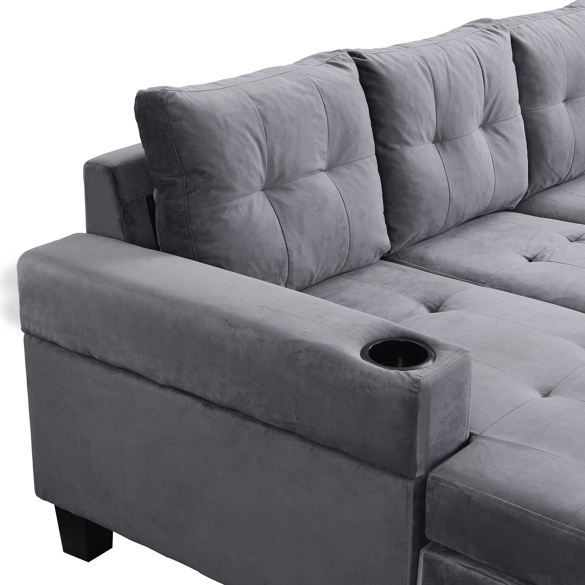 Modern Sectional Sofa Set with L Shape Chaise Lounge - Image 17