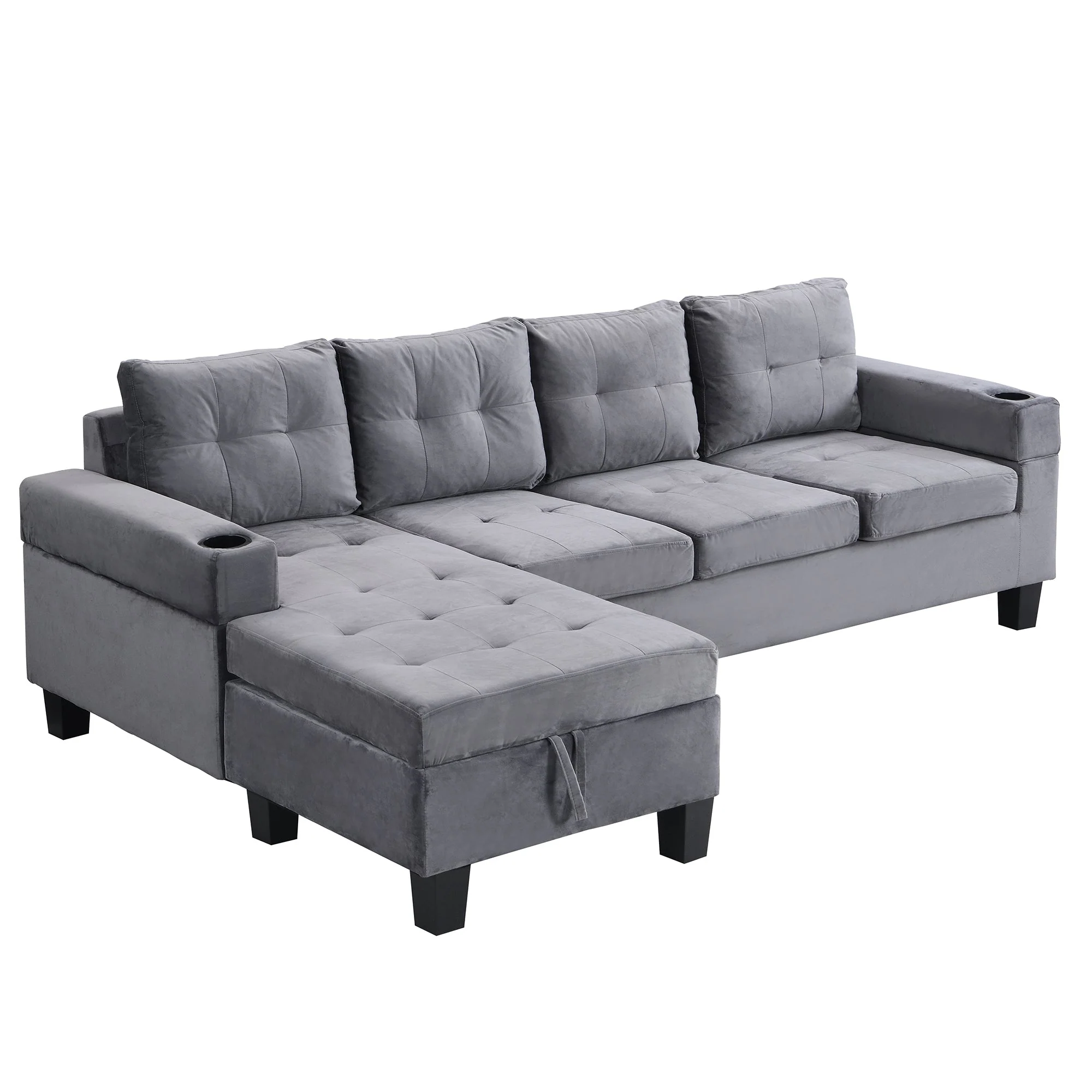 Modern Sectional Sofa Set with L Shape Chaise Lounge - Image 7