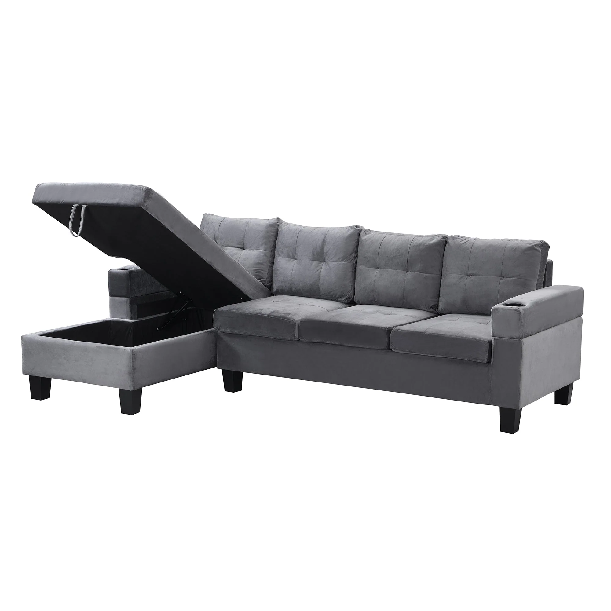 Modern Sectional Sofa Set with L Shape Chaise Lounge - Image 8