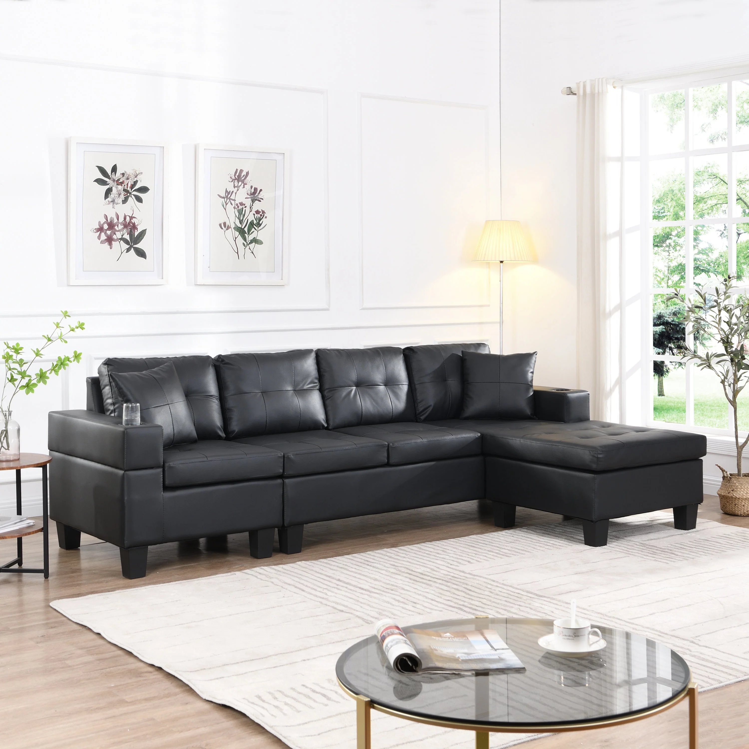 Modern Sectional Sofa Set with L Shape Chaise Lounge - Image 2