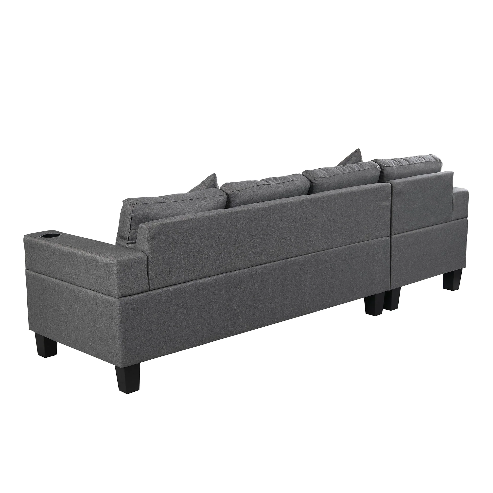 Modern Sectional Sofa Set with L Shape Chaise Lounge and Cup Holders - Image 11