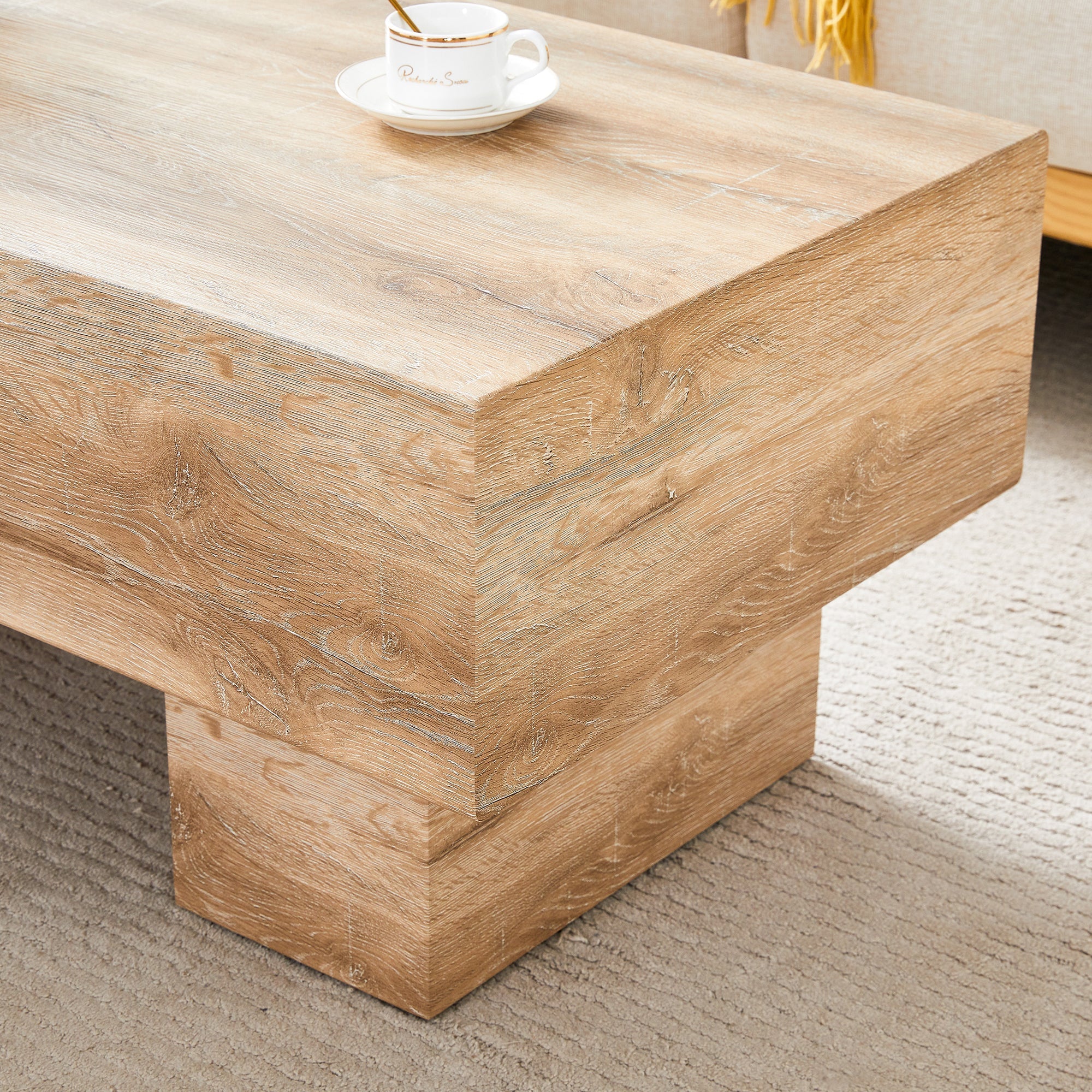 Modern Simple Light Wood Texture Coffee Table - Image 21