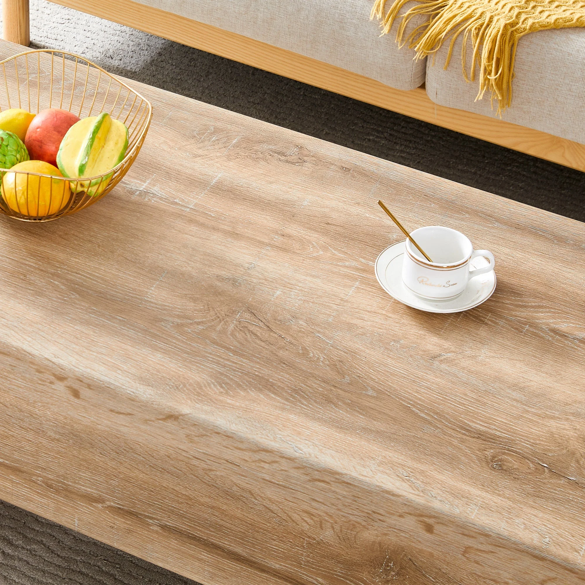 Modern Simple Light Wood Texture Coffee Table - Image 22