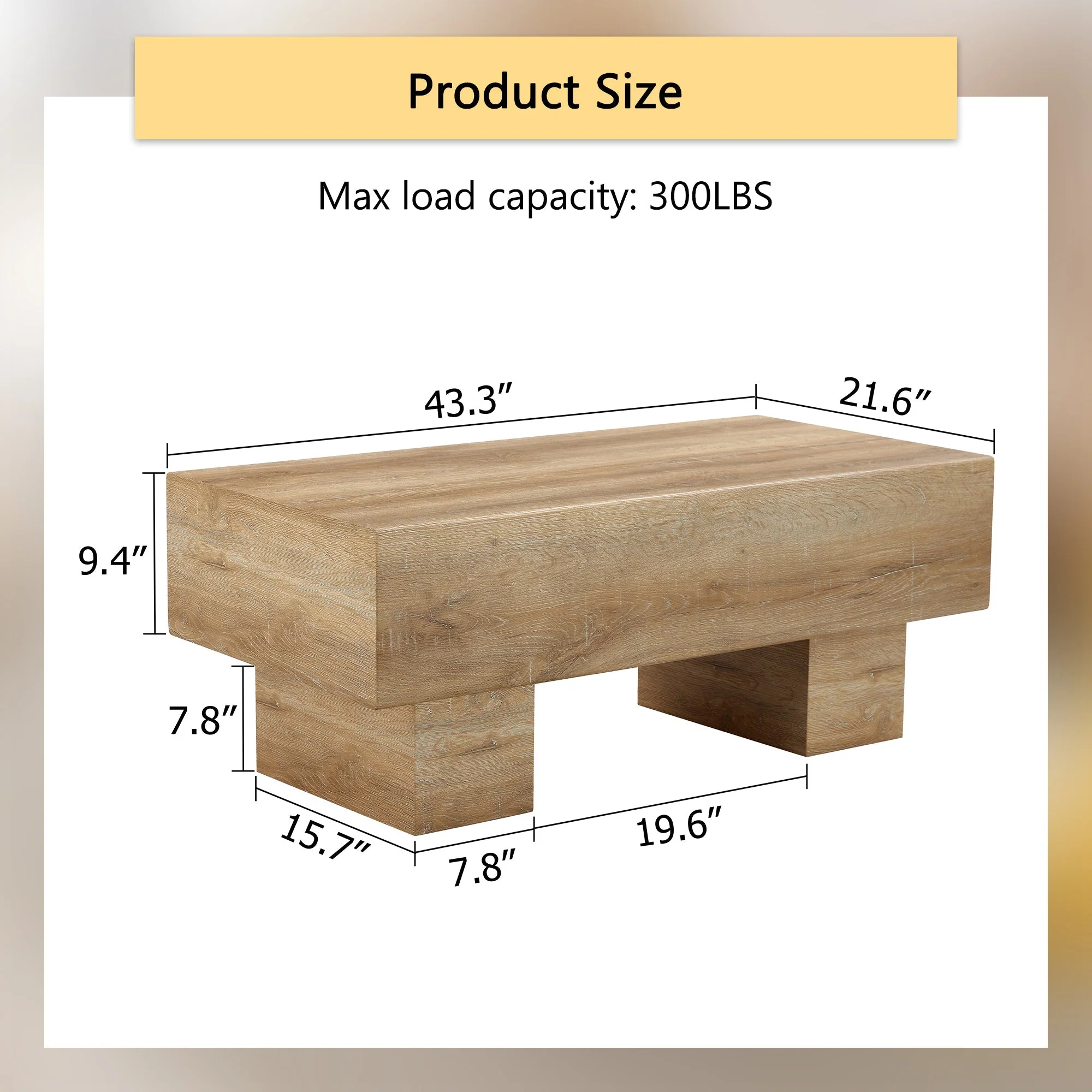 Modern Simple Light Wood Texture Coffee Table - Image 4
