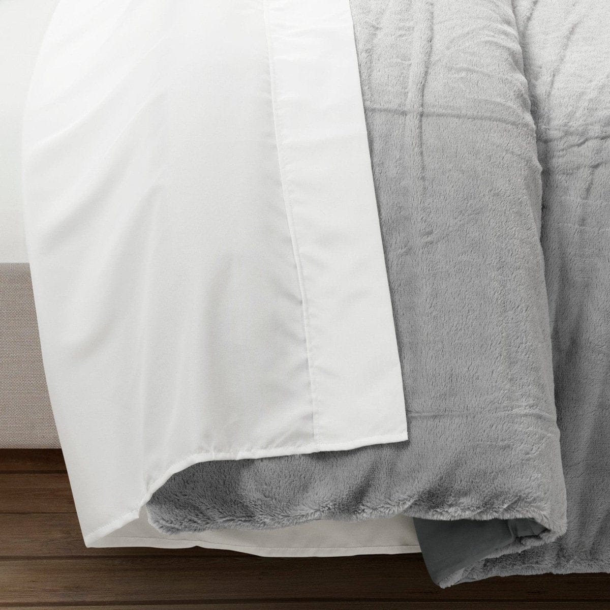 Modern Solid Ultra Soft Faux Fur Comforter Bed In A Bag - Image 16