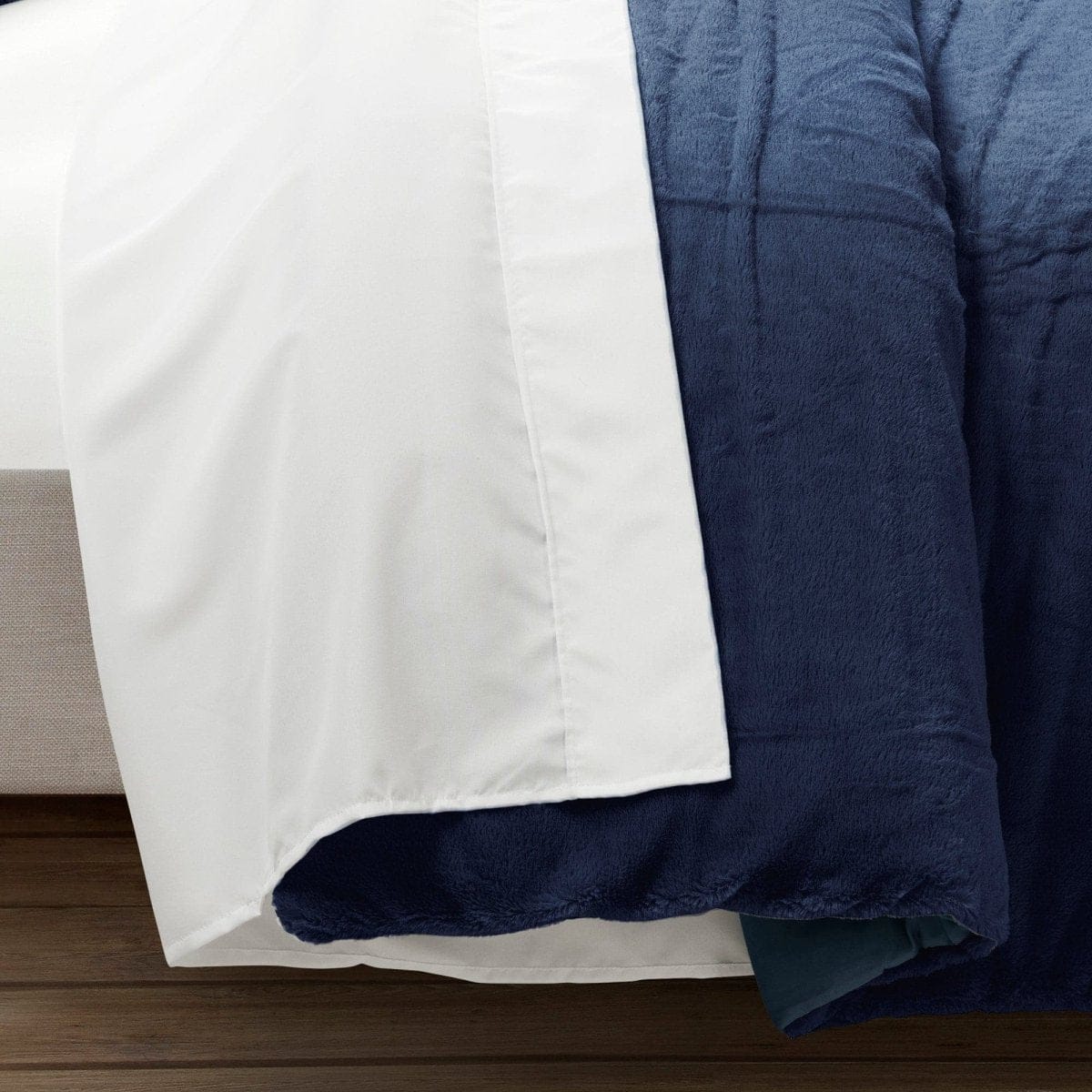 Modern Solid Ultra Soft Faux Fur Comforter Bed In A Bag - Image 23