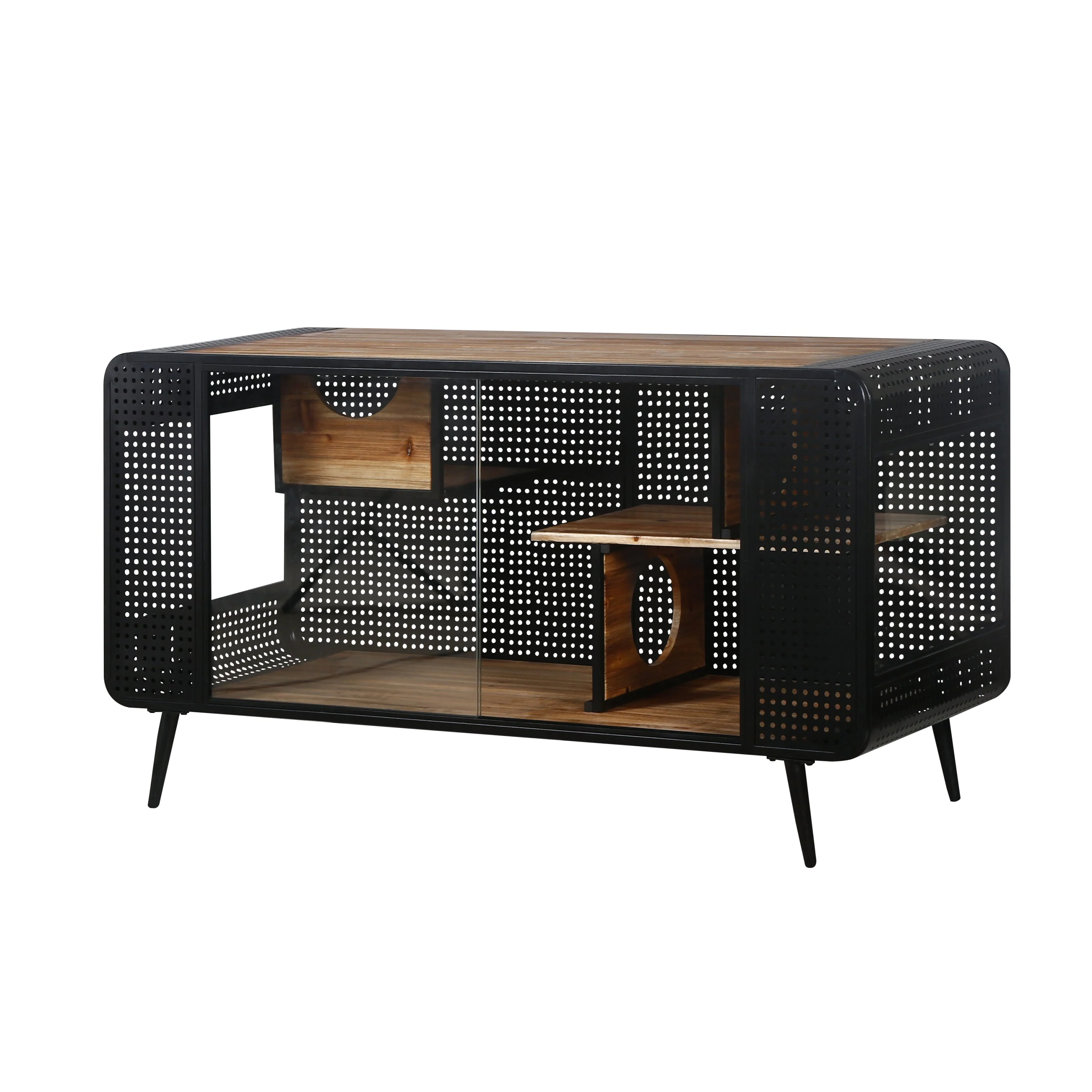 Modern Spacious Cat House Black + Brown - Image 9
