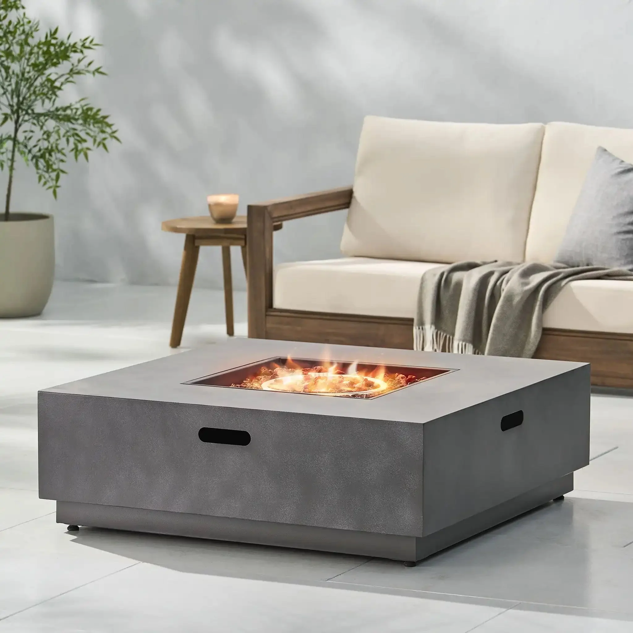 Modern Square Fire Pit with 50,000 BTU - Image 3