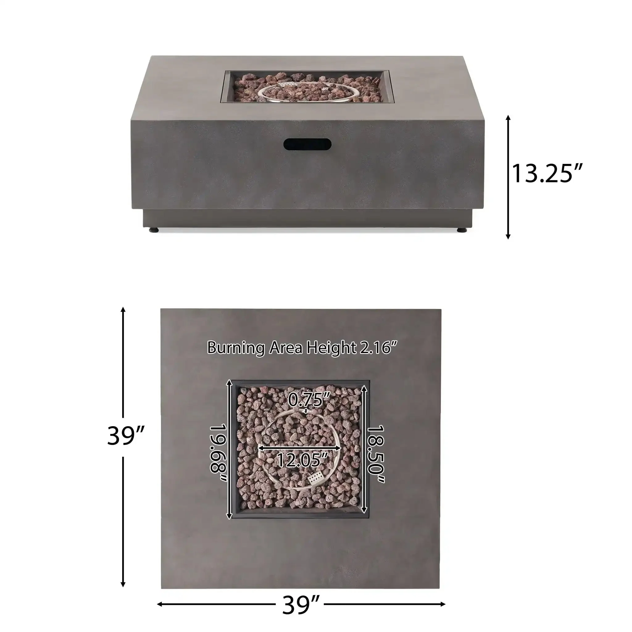 Modern Square Fire Pit with 50,000 BTU - Image 4
