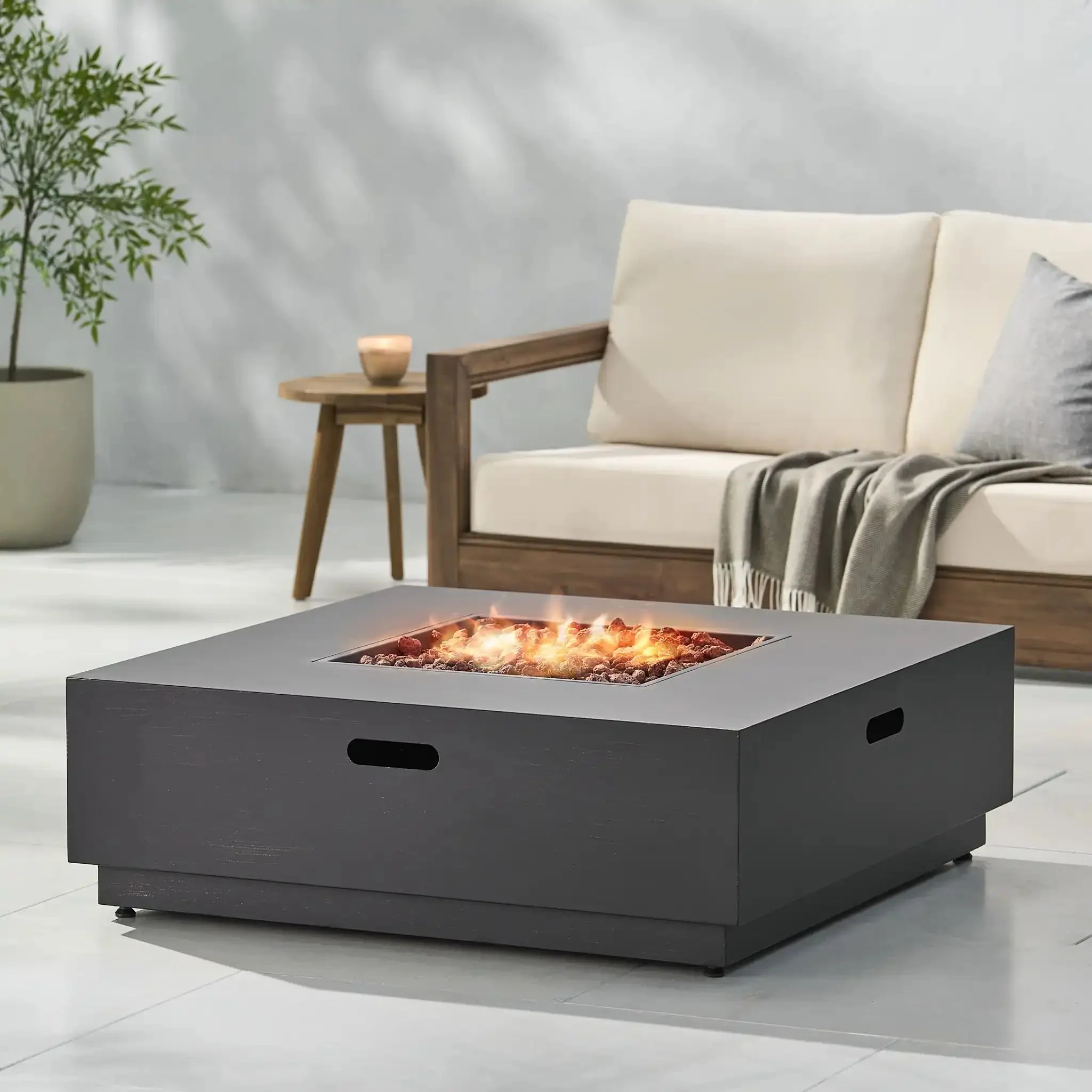 Modern Square Fire Pit with 50,000 BTU - Image 6