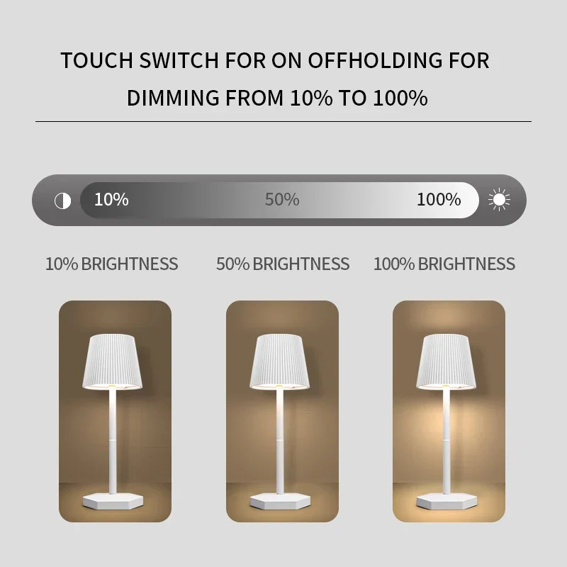 Modern Stripe LED Table Lamp USB Wireless Charging Touch Dimmable Bedside Light - Image 3