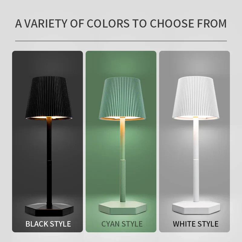 Modern Stripe LED Table Lamp USB Wireless Charging Touch Dimmable Bedside Light - Image 5