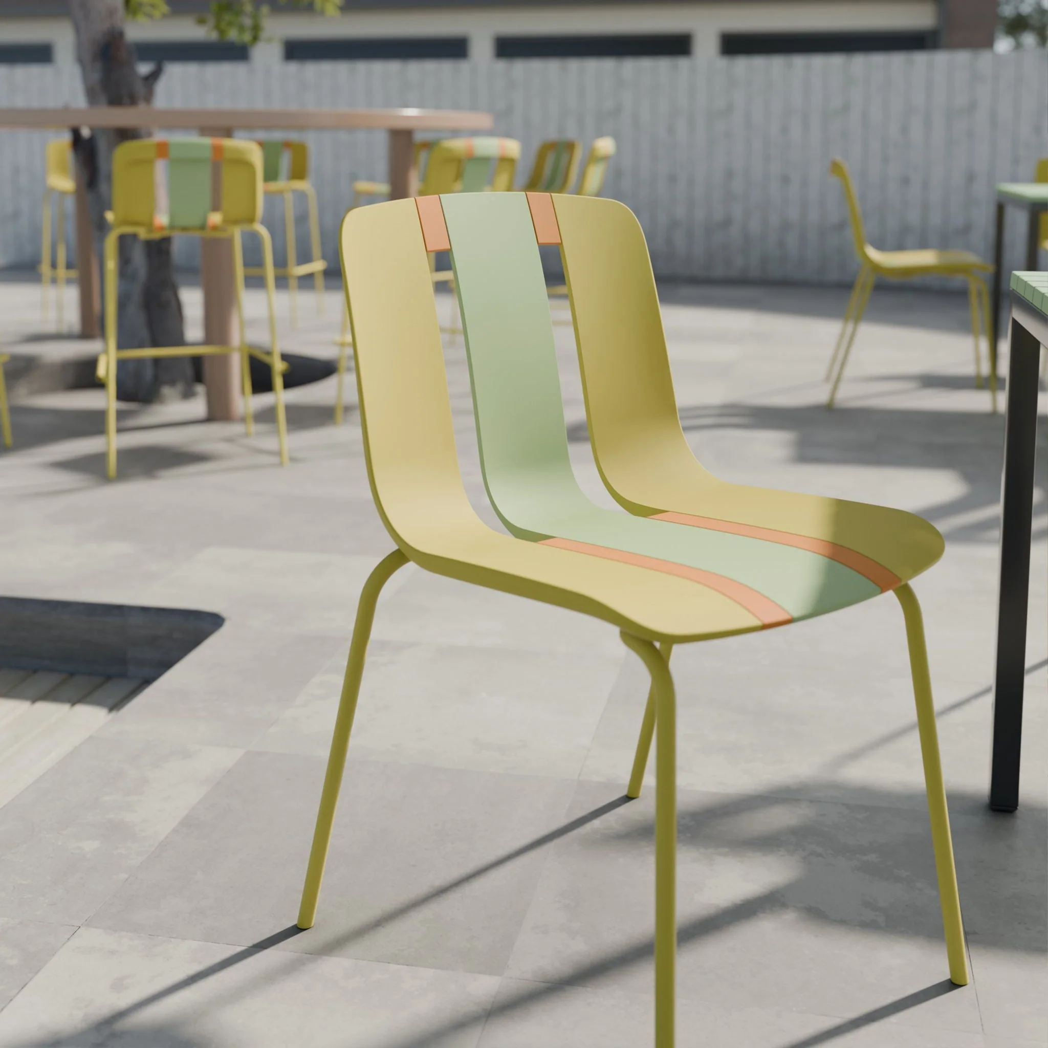 Modern Striped Blocking Single Chairs, Waterproof And Fade Resistant (Set of 4) - Image 8