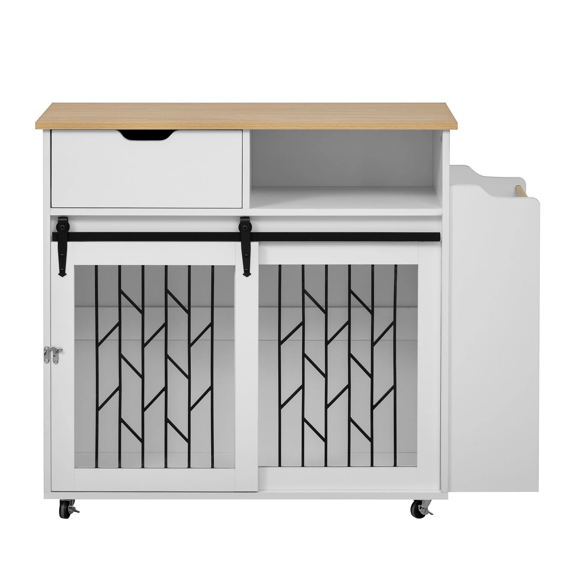 Modern Style 2-in-1 Pet Friendly Dog Crate Kitchen Island End Table - Image 7