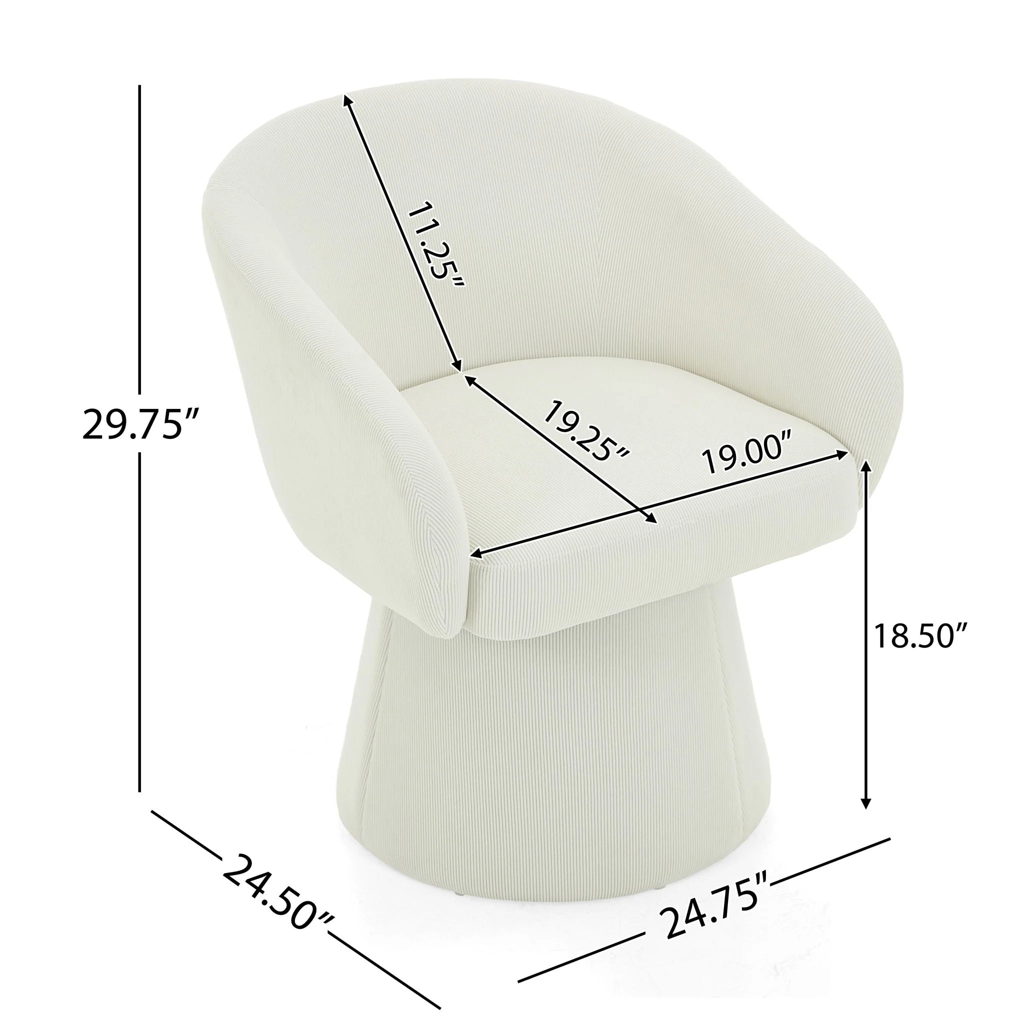 Modern Swivel Accent Chair With Ergonomic Barrel Design - Image 3