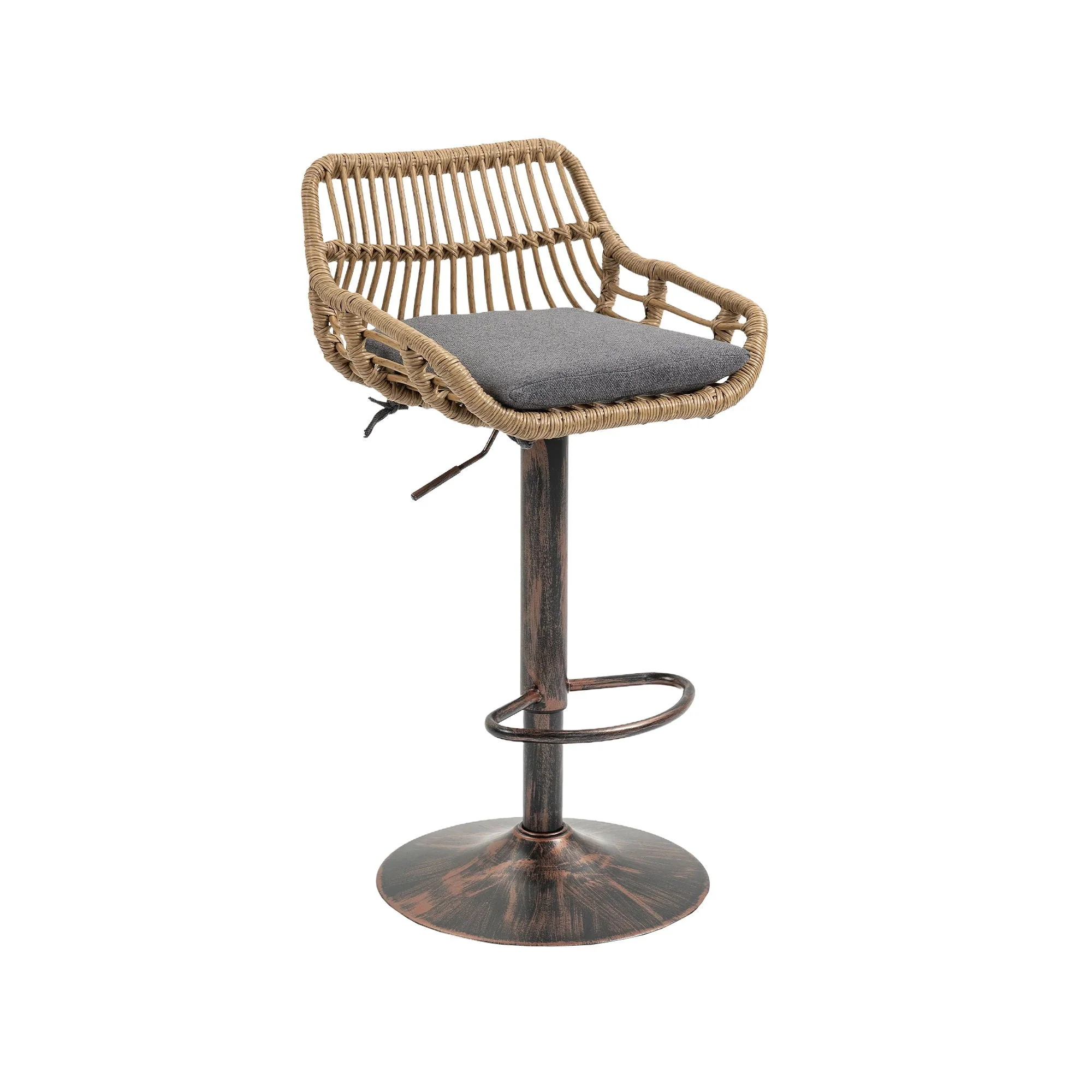 Modern Swivel Bar Stools Adjustable Counter Chairs With Footrest (Set of 2) - Image 2