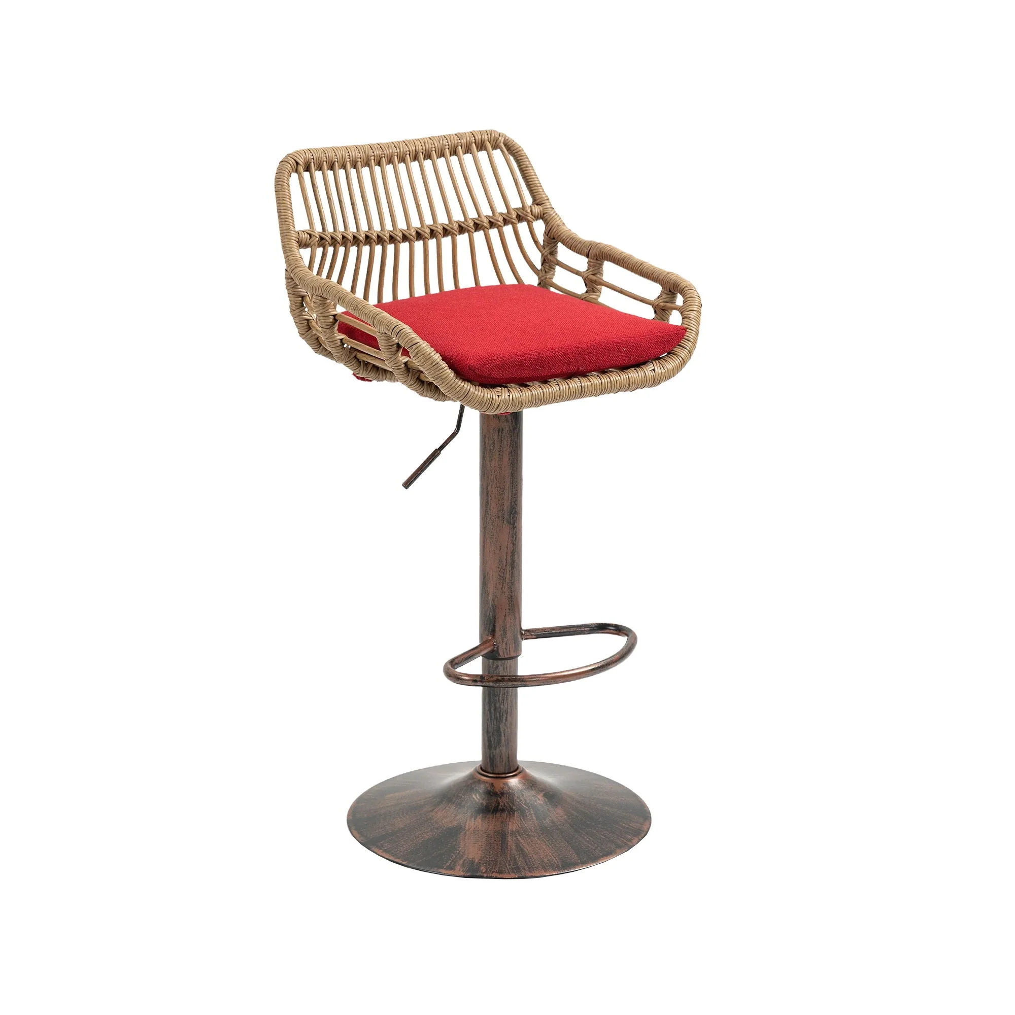Modern Swivel Bar Stools Adjustable Counter Chairs With Footrest (Set of 2) - Image 3
