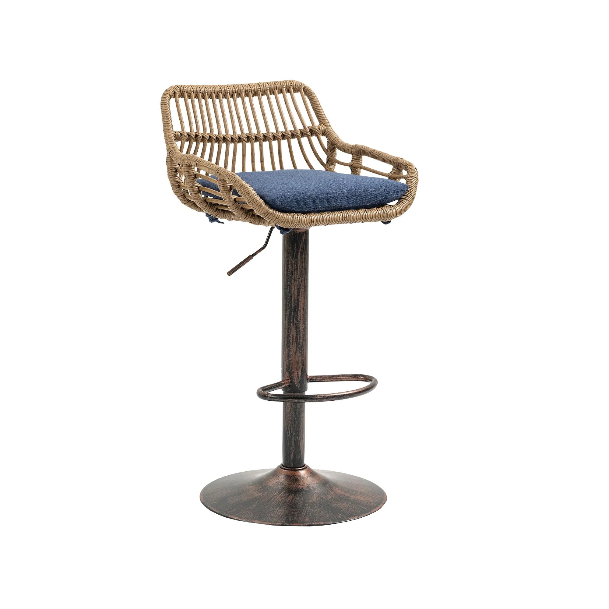 Modern Swivel Bar Stools Adjustable Counter Chairs With Footrest (Set of 2) - Image 4