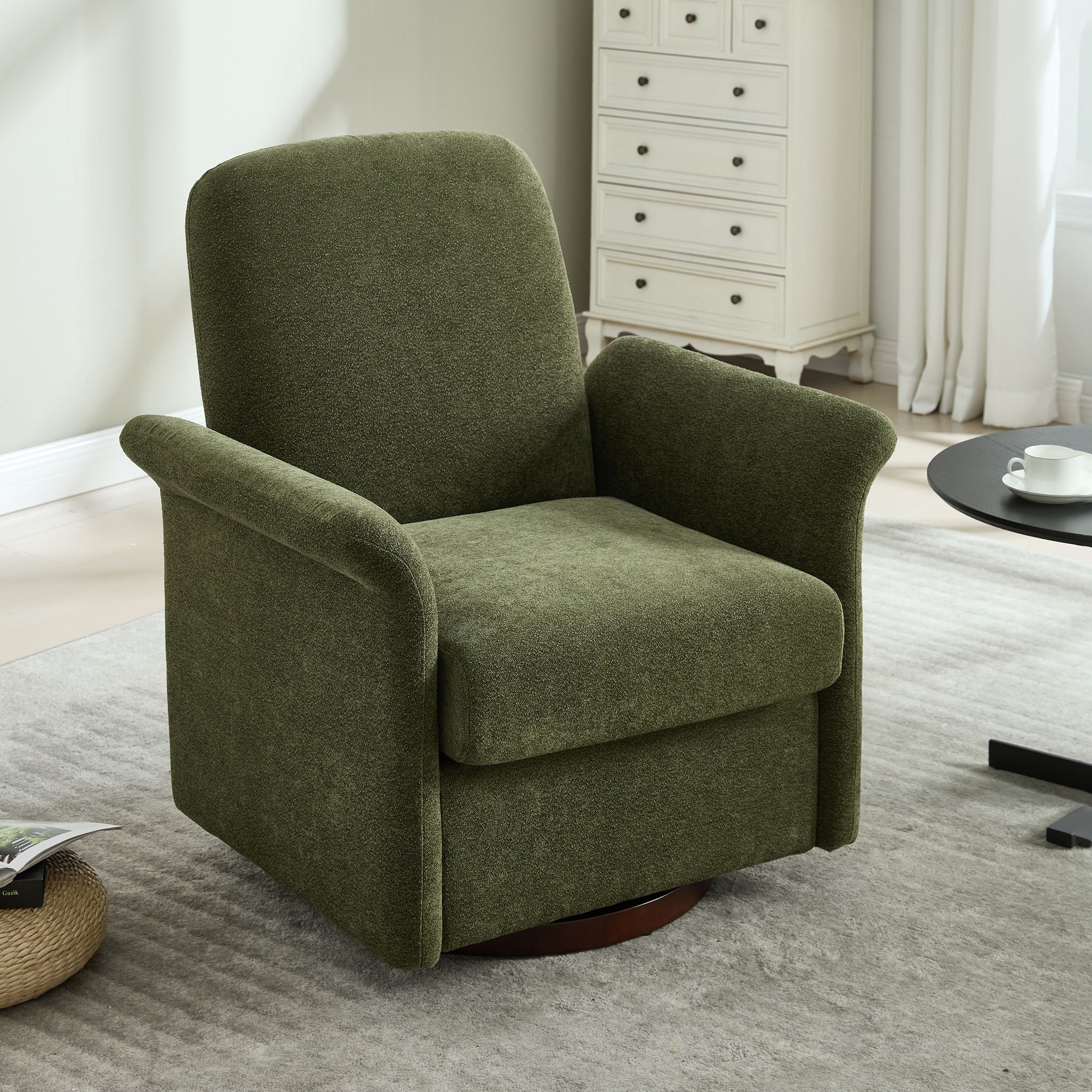 Modern Swivel Barrel Accent Chair With Base - Image 11