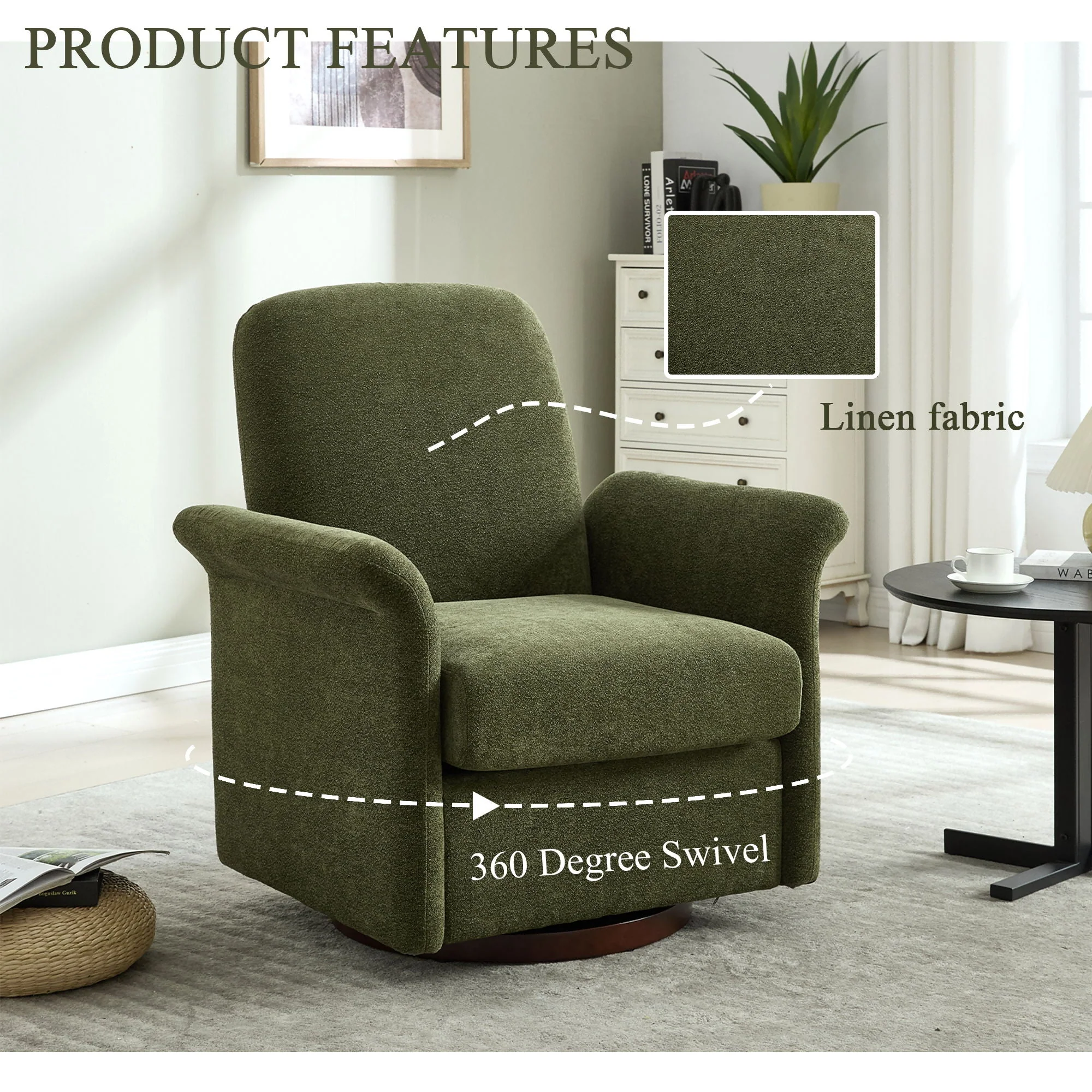 Modern Swivel Barrel Accent Chair With Base - Image 4