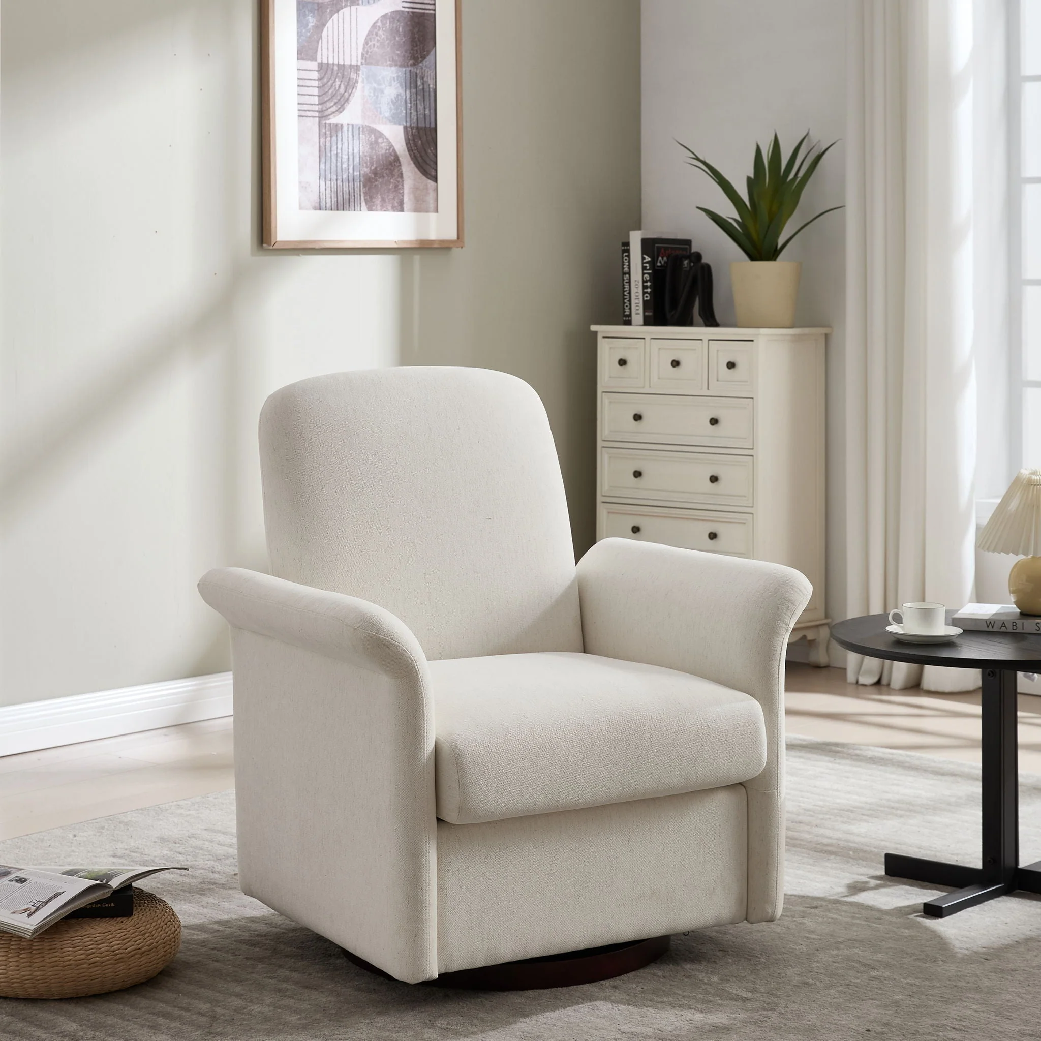 Modern Swivel Barrel Accent Chair With Base - Image 5