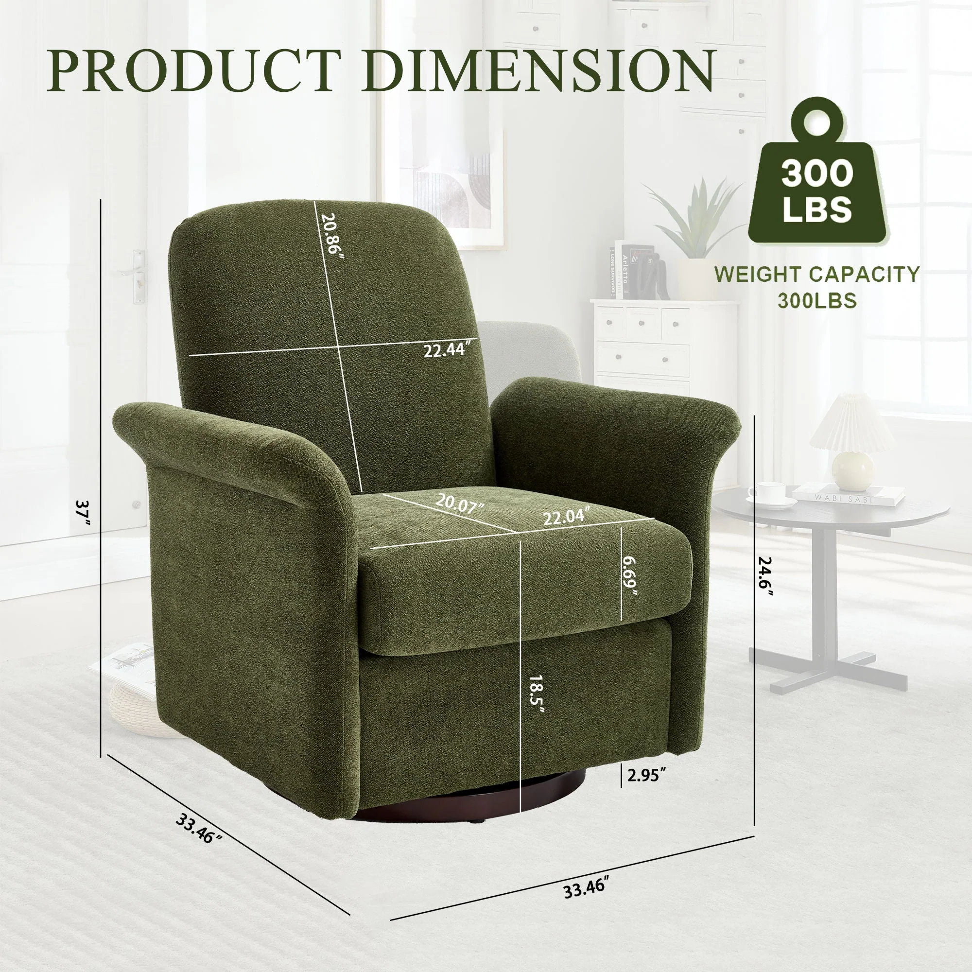 Modern Swivel Barrel Accent Chair With Base - Image 7