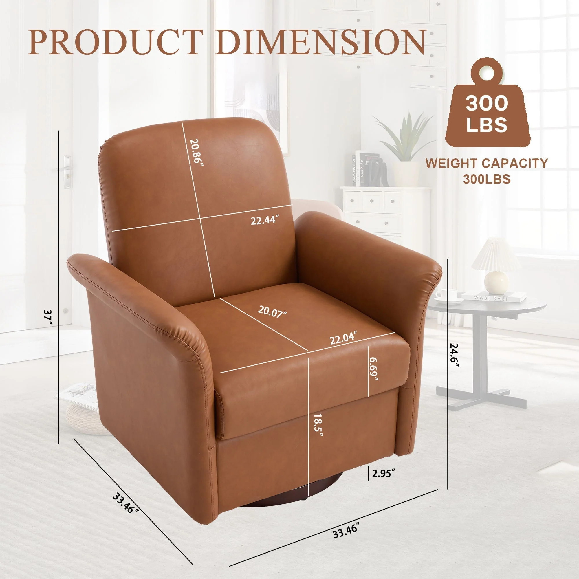 Modern Swivel Barrel Accent Chair With Base - Image 8