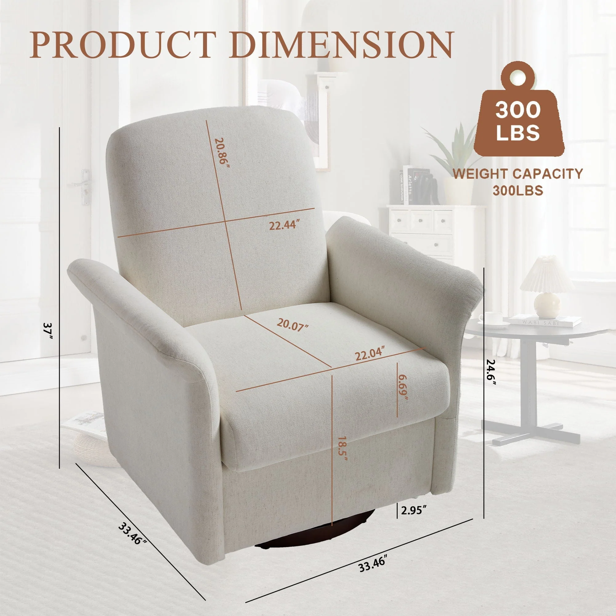 Modern Swivel Barrel Accent Chair With Base - Image 9