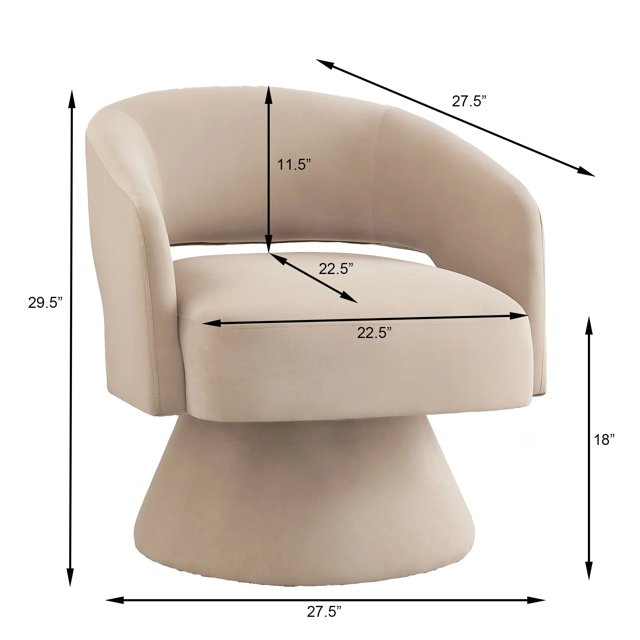 Modern Swivel Barrel Chair - Image 8