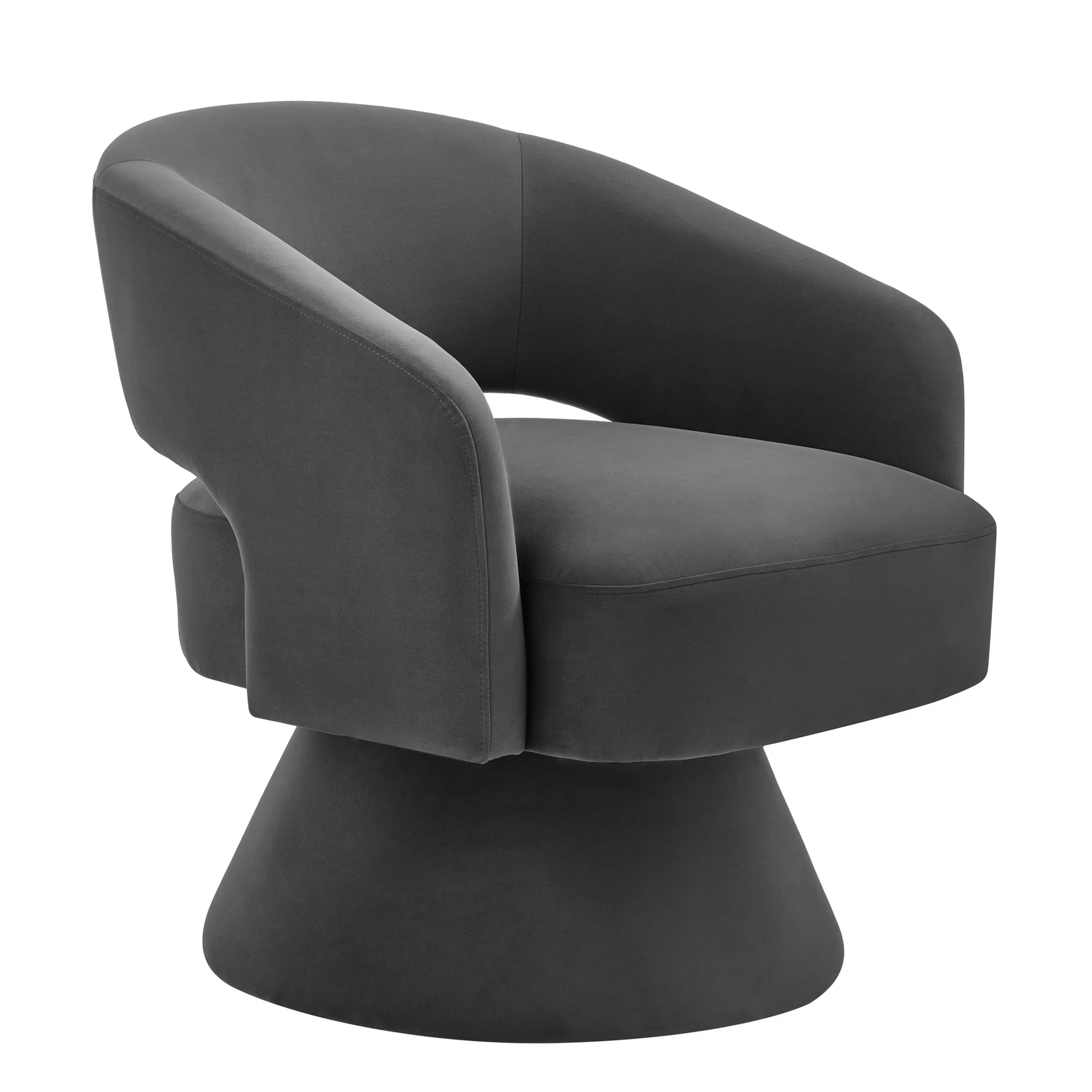Modern Swivel Barrel Chair Upholstered Velvet Accent Chair - Image 3